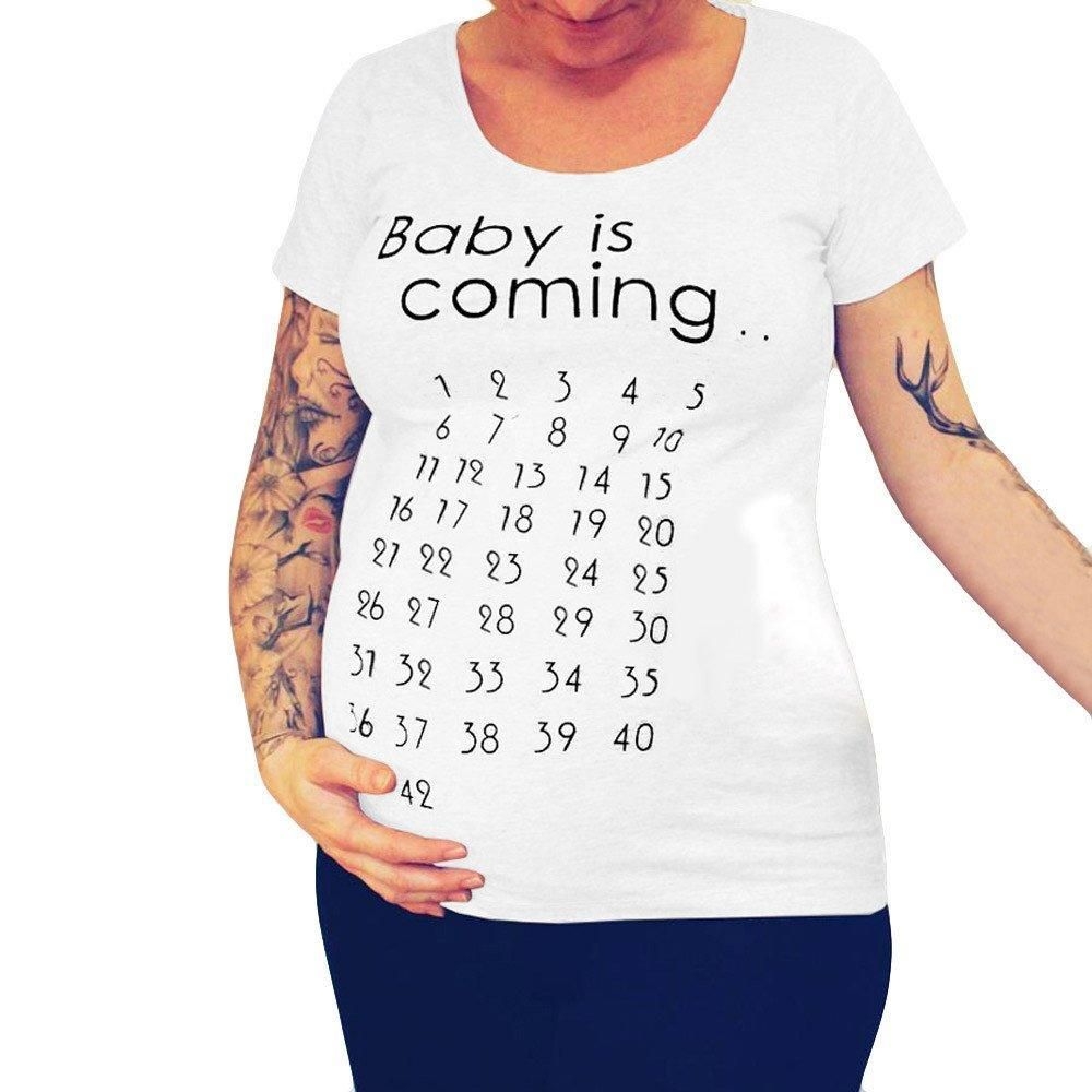 Maternity T-Shirt Calendar Countdown Pregnancy – Buestyle