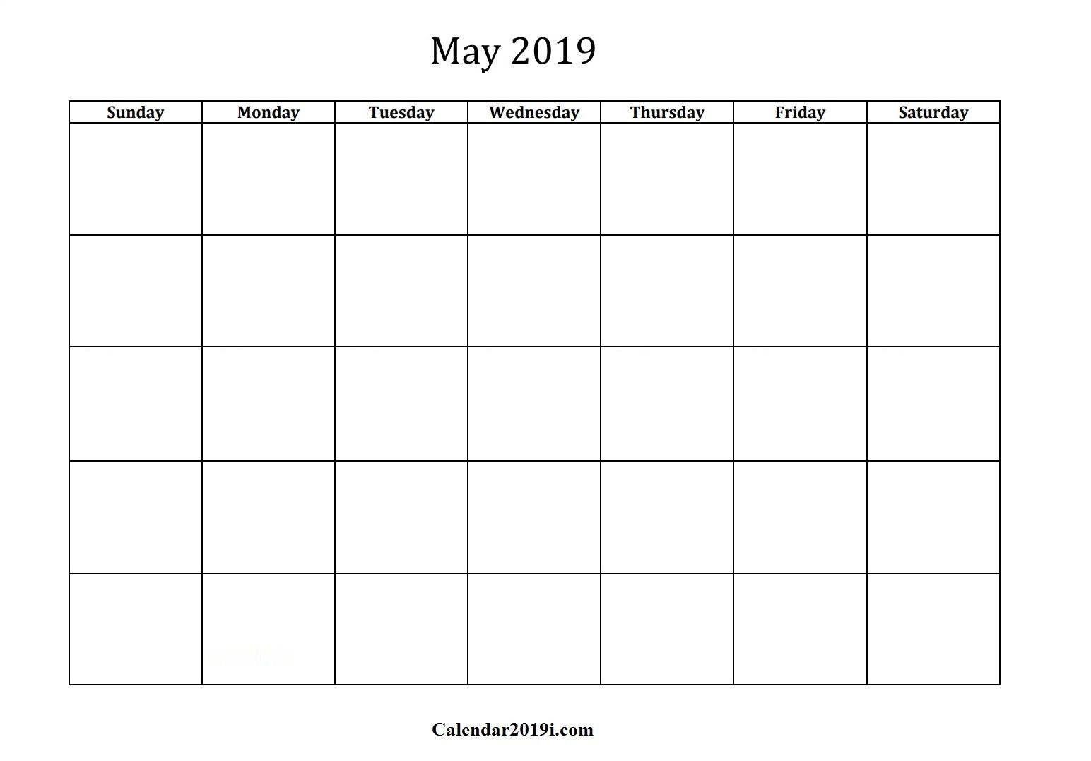 May 2019 Calendar (Con Imágenes) | Imprimir Sobres