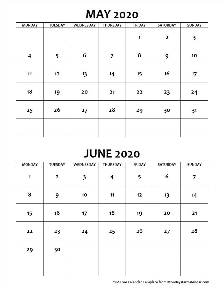 Effective May Calendar Starting On Monday | Get Your Calendar Printable