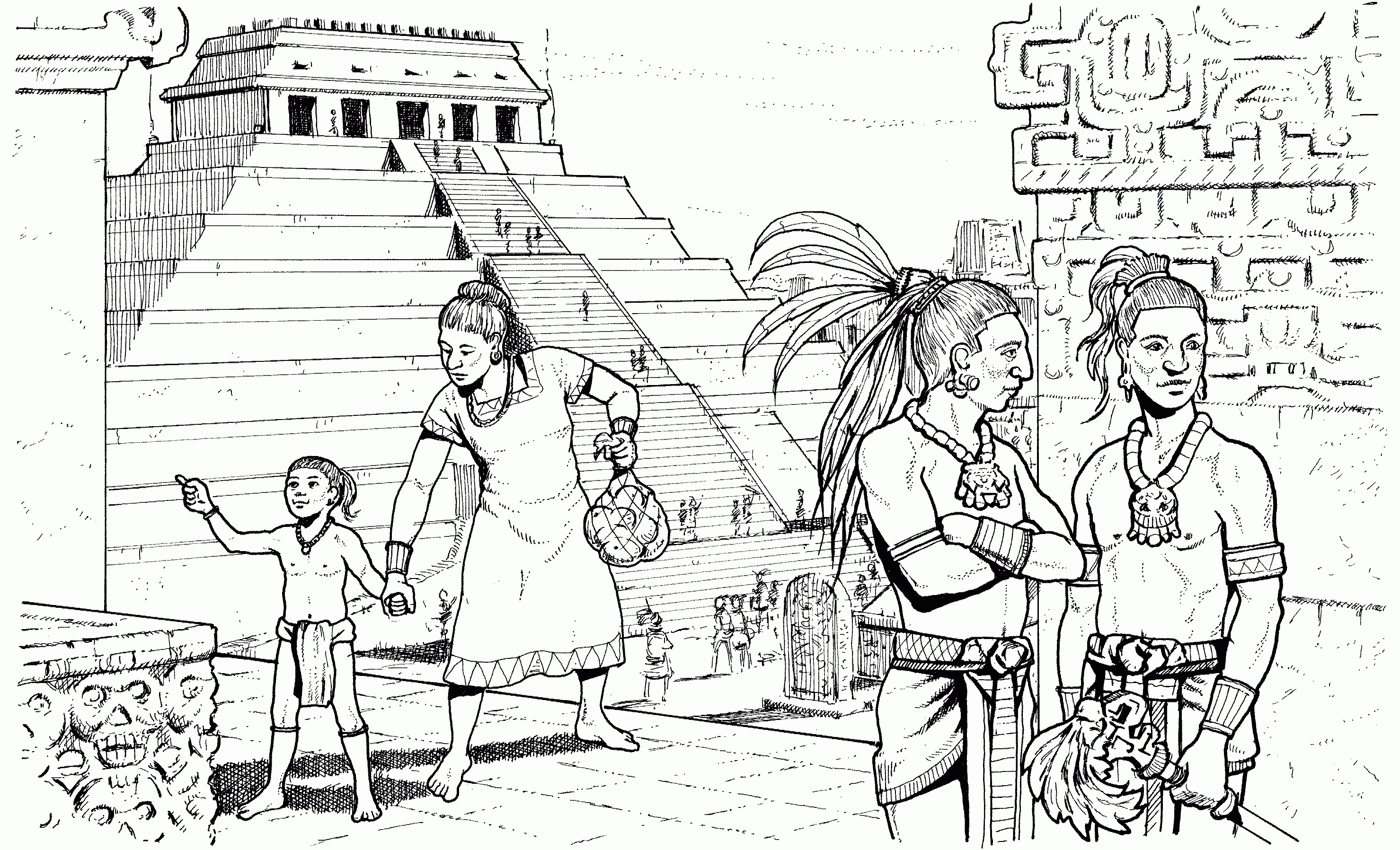 Mayan Calendar Coloring Page | Marjorie Barrick Museum