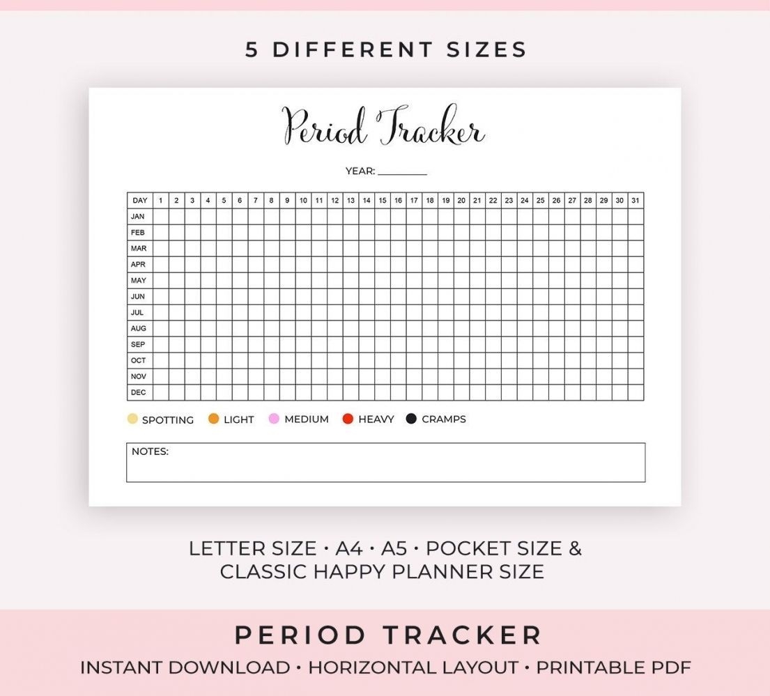 Menstrual Cycle Calendar Printable Di 2020 (Dengan Gambar)