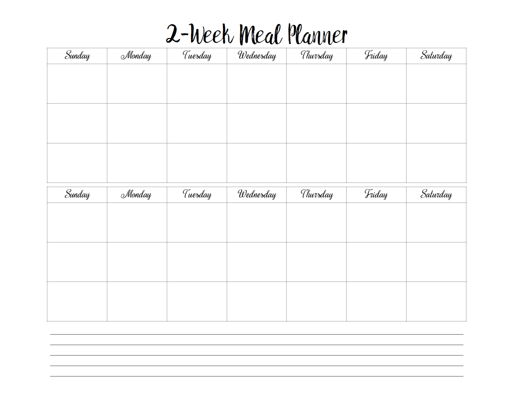 Effective 2 Week Planner Printable Free