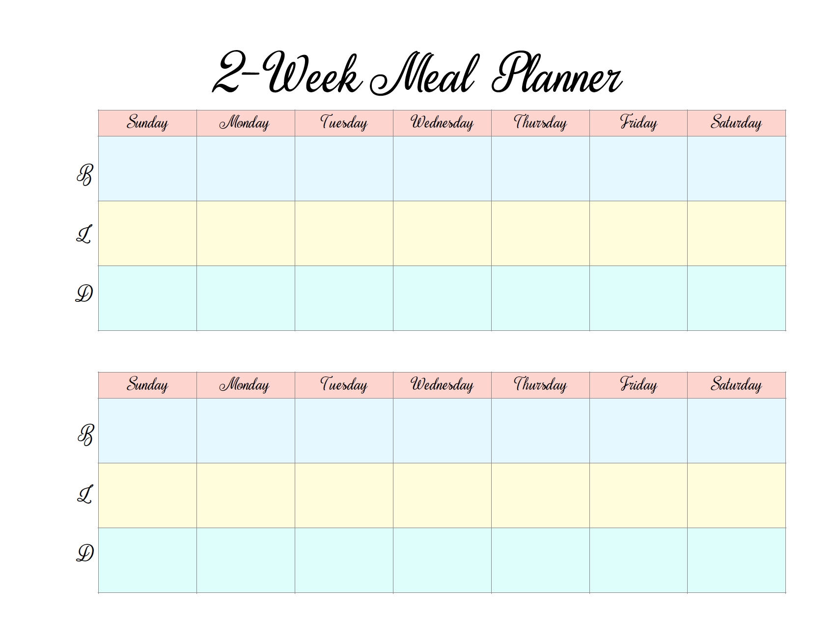 Menu &amp; Grocery Printables (With Images) | Meal Planner