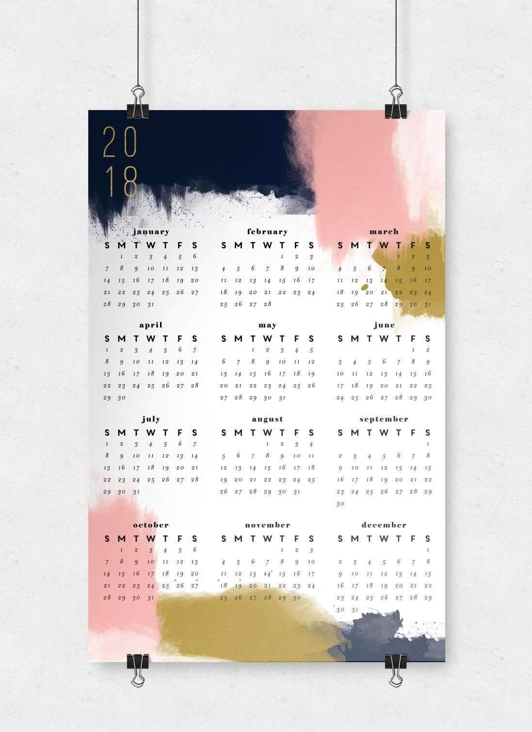 Modern Abstract Wall Calendar | 11X17 (With Images) | Wall