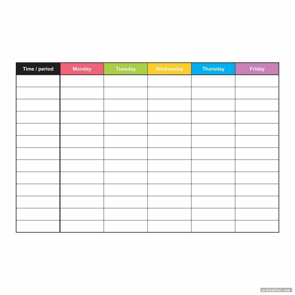 Monday Through Friday Planner Printable - Printabler