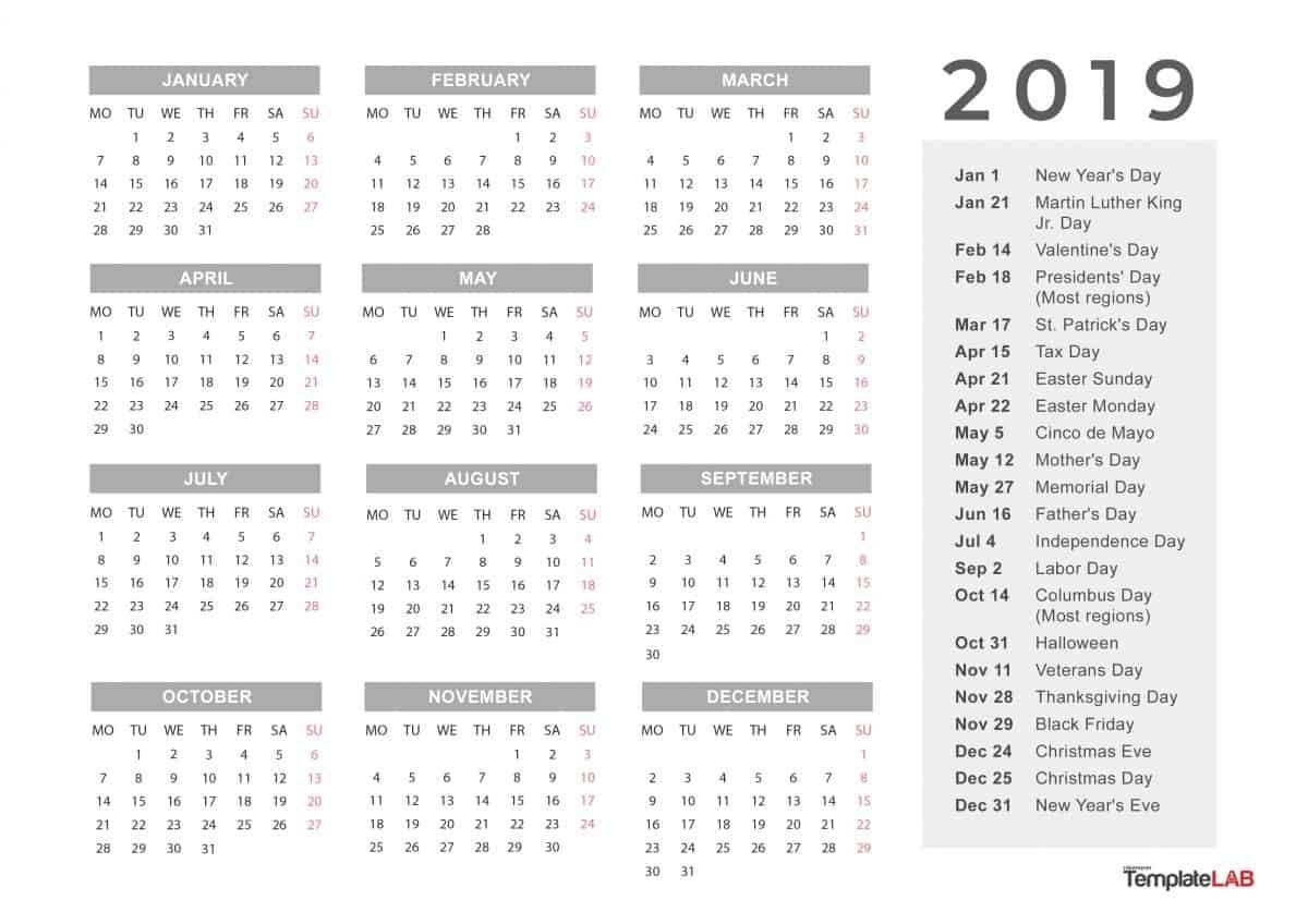 Month At A Glance Blank Calendar In 2020 | Calendar Template