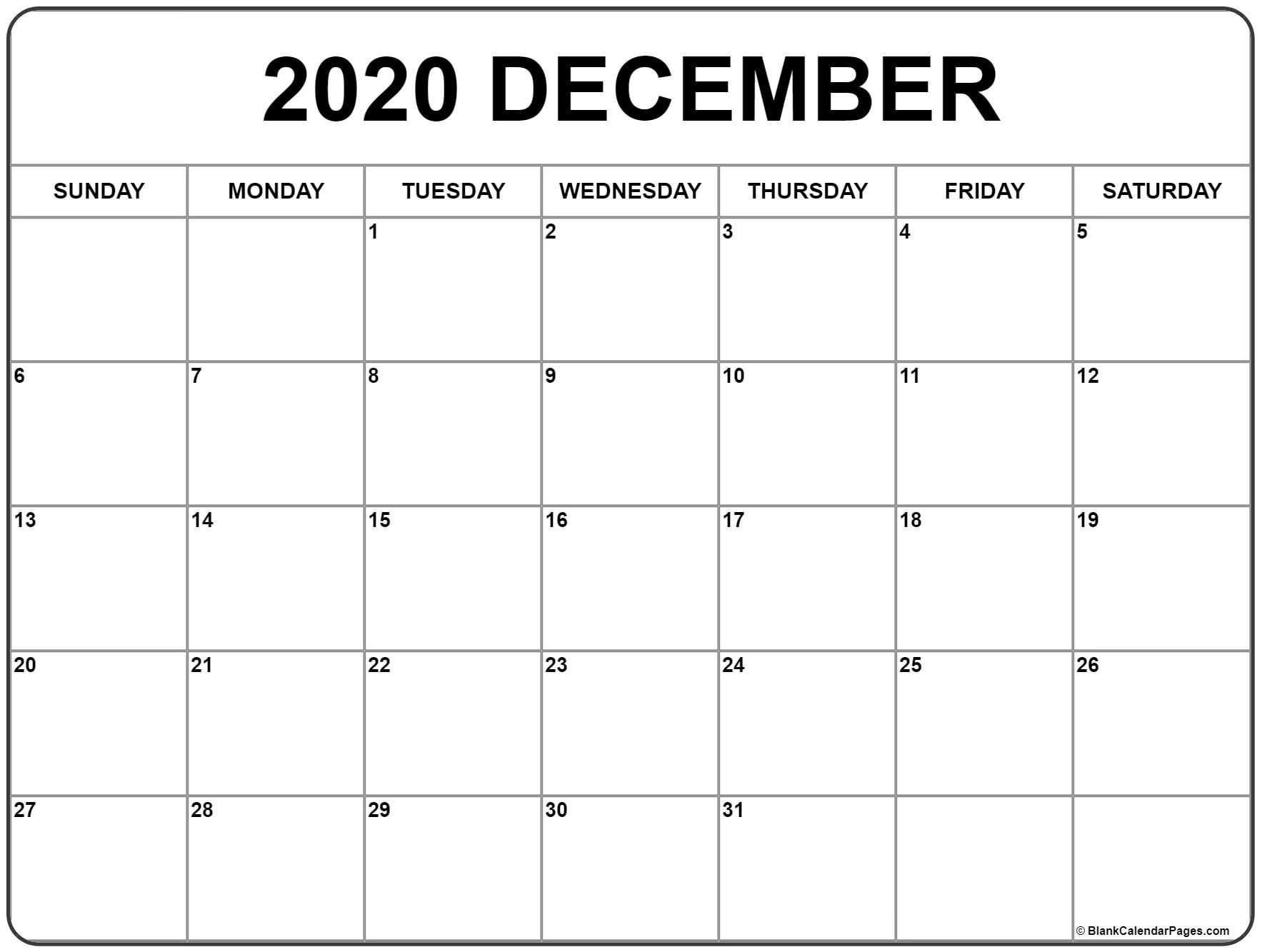 Monthly 2020 Printable Calendar Template (With Images