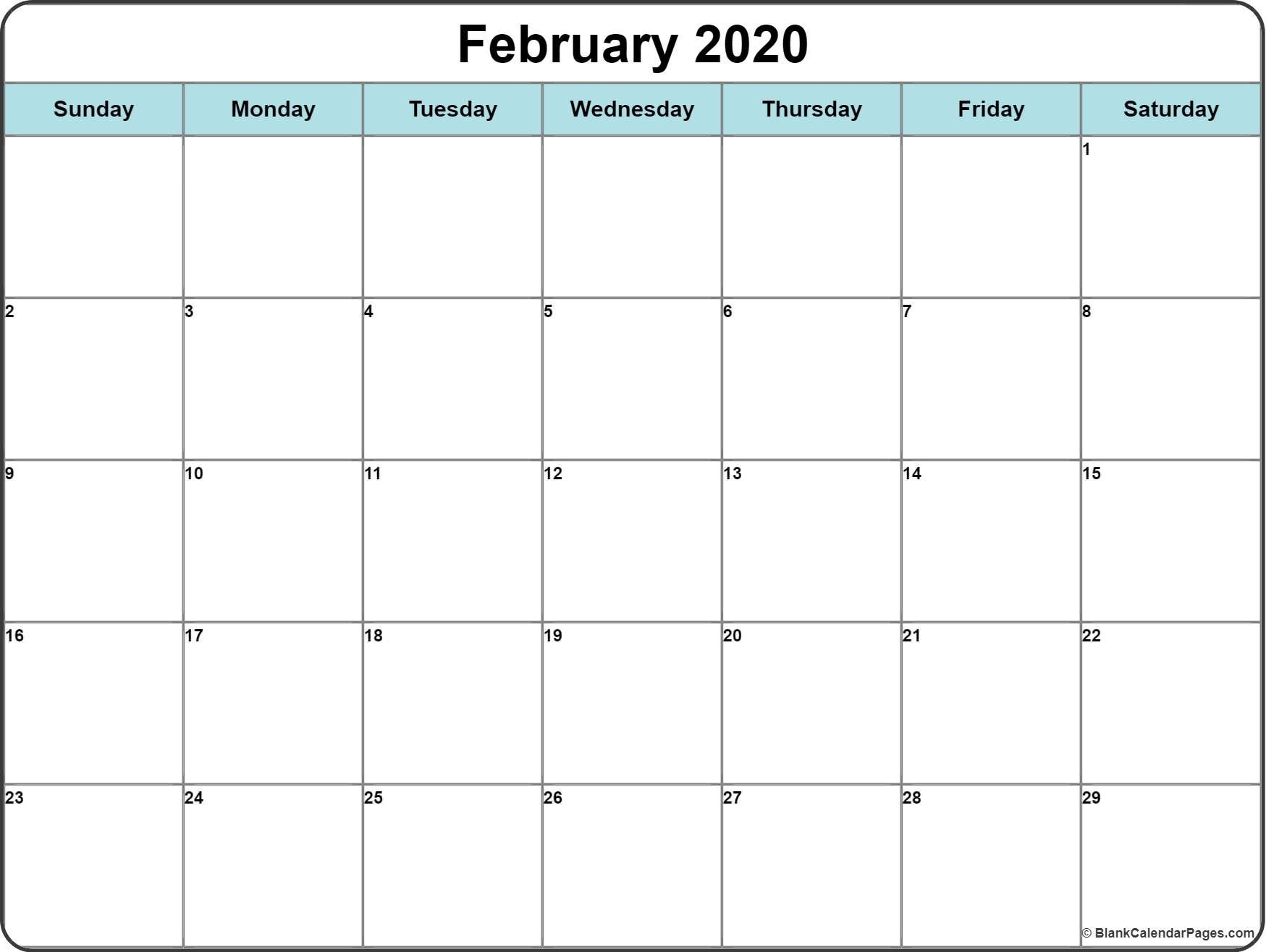 Monthly 2020 Printable Calendar Template (With Images