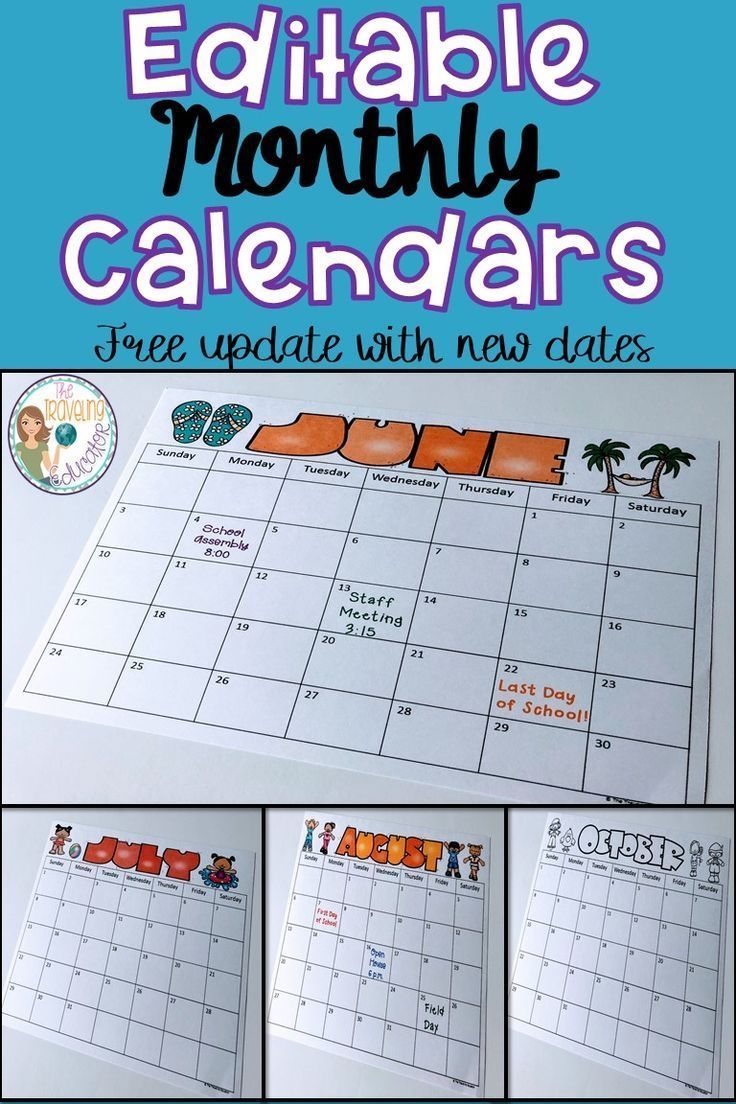 Free Free Editable Calendars For Teachers Get Your Calendar Printable