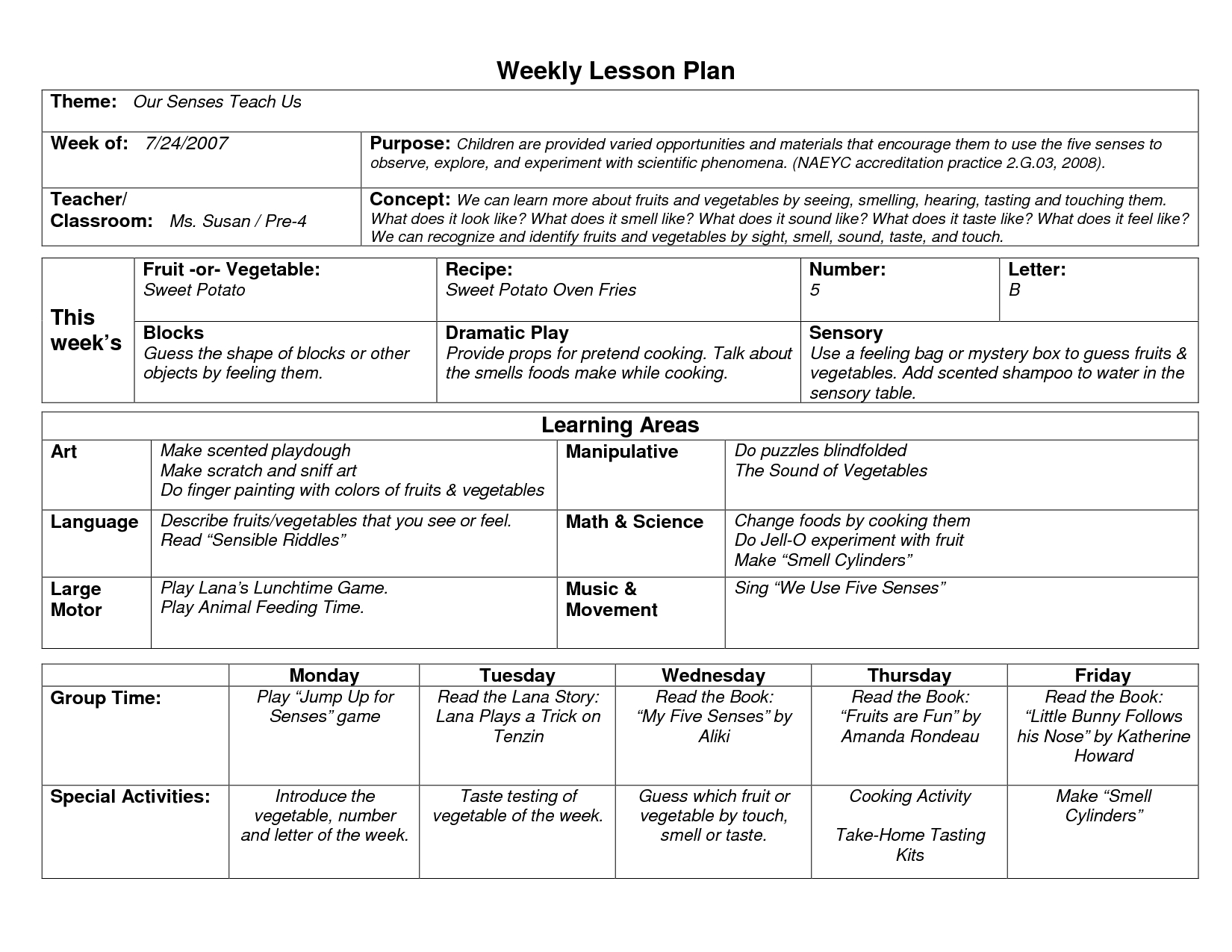 early-years-activity-plan-example