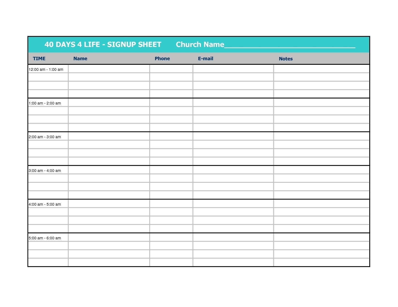 How to Calendar Sign Up Sheet Template Get Your Calendar Printable