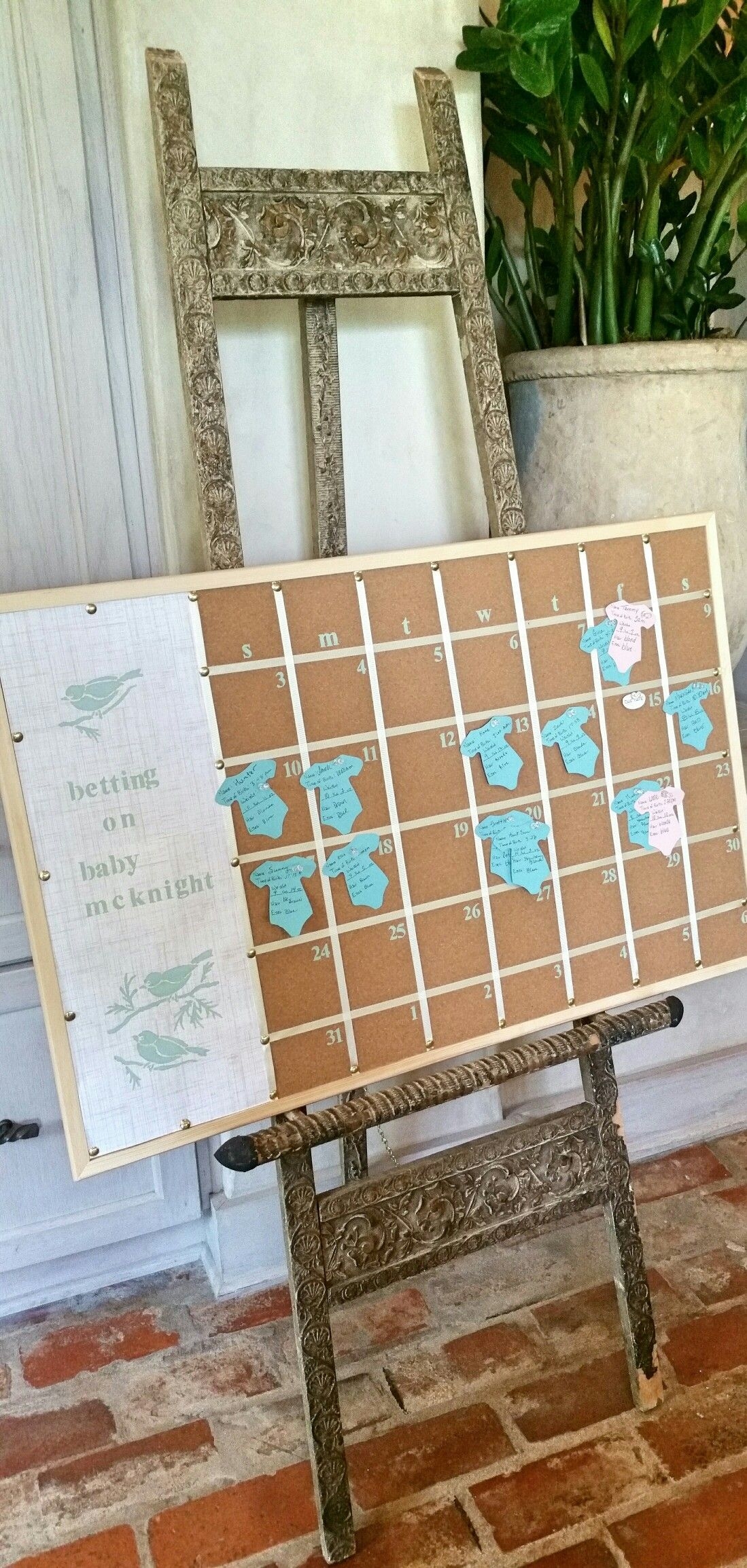 Universal Baby Shower 50/50 Calendar