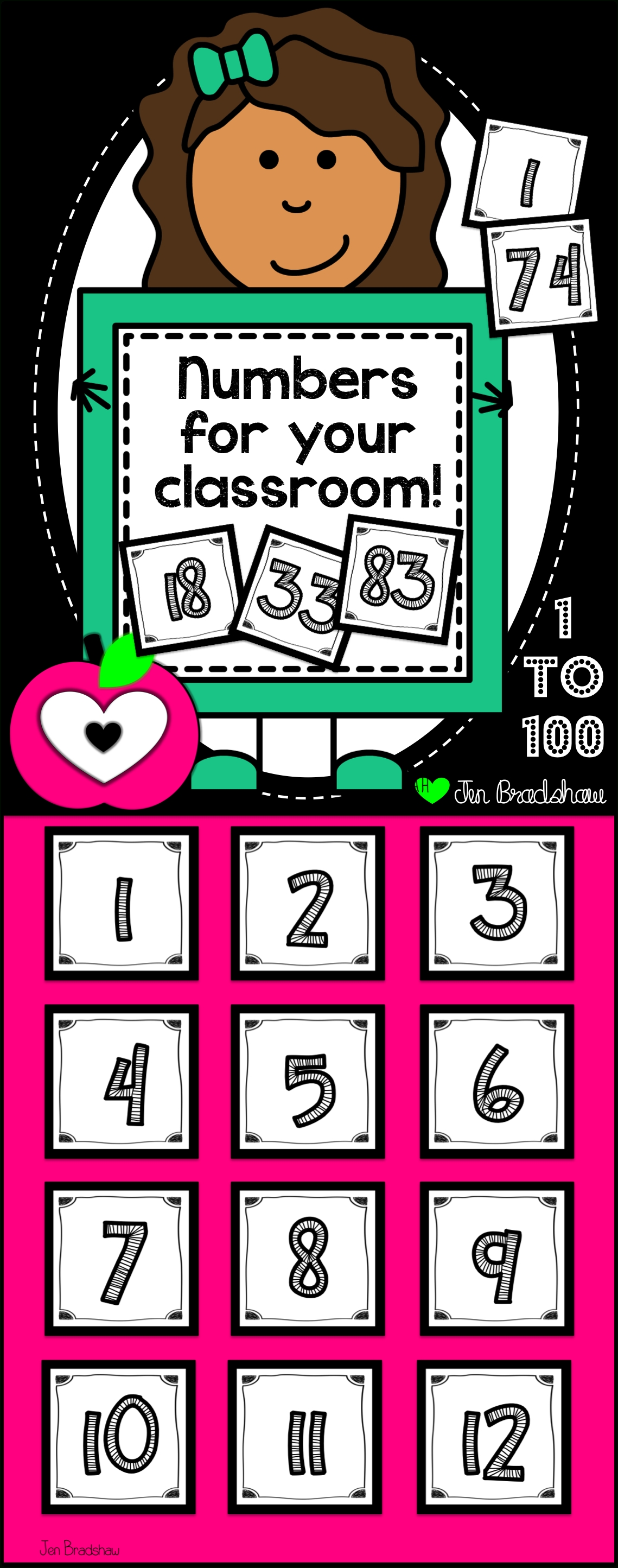 Number Cards: 1 - 100 | Calendar Math, Math Centers, Math