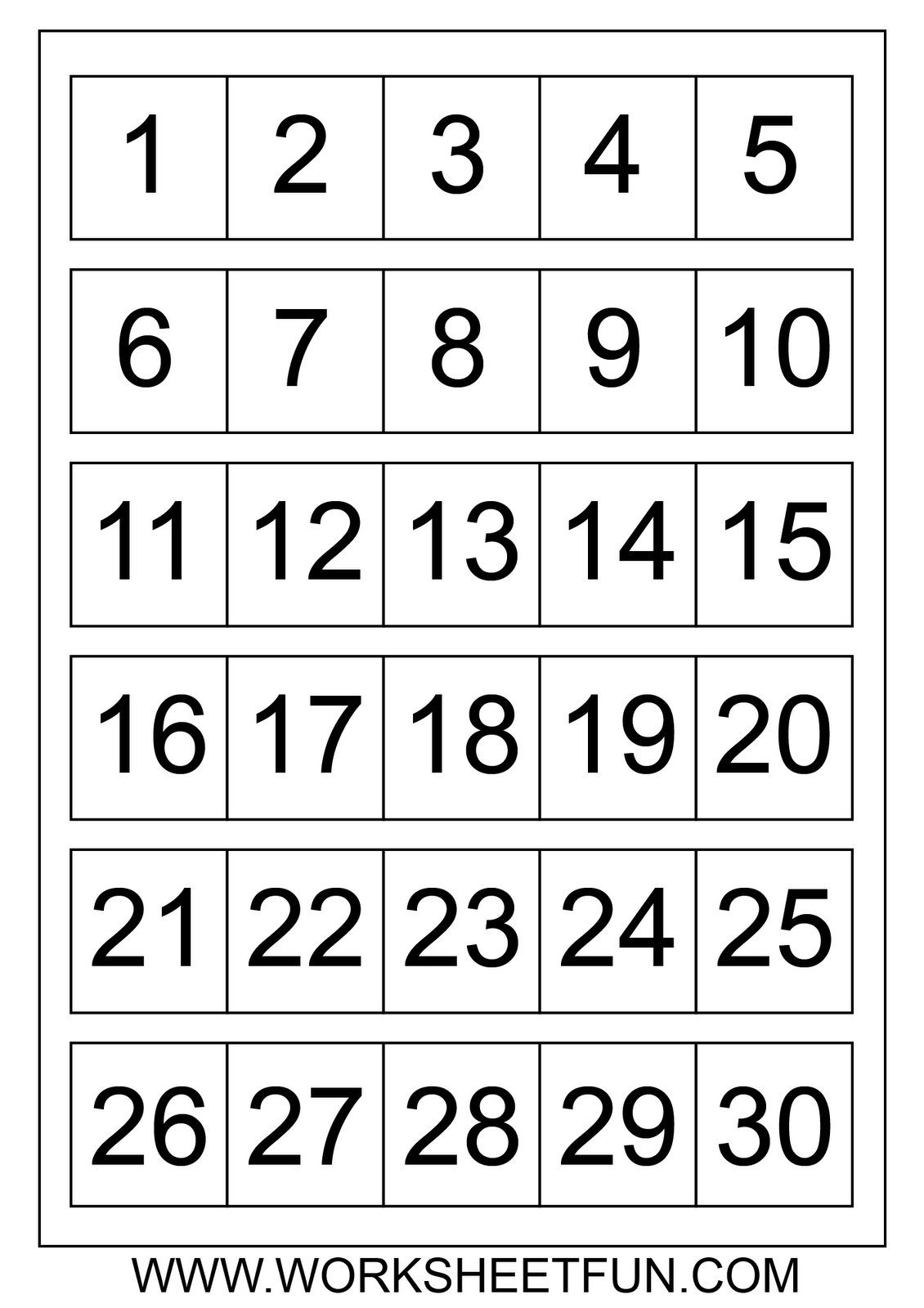 Number Chart 1 30 Number Charts 1 To 30 (Con Imágenes