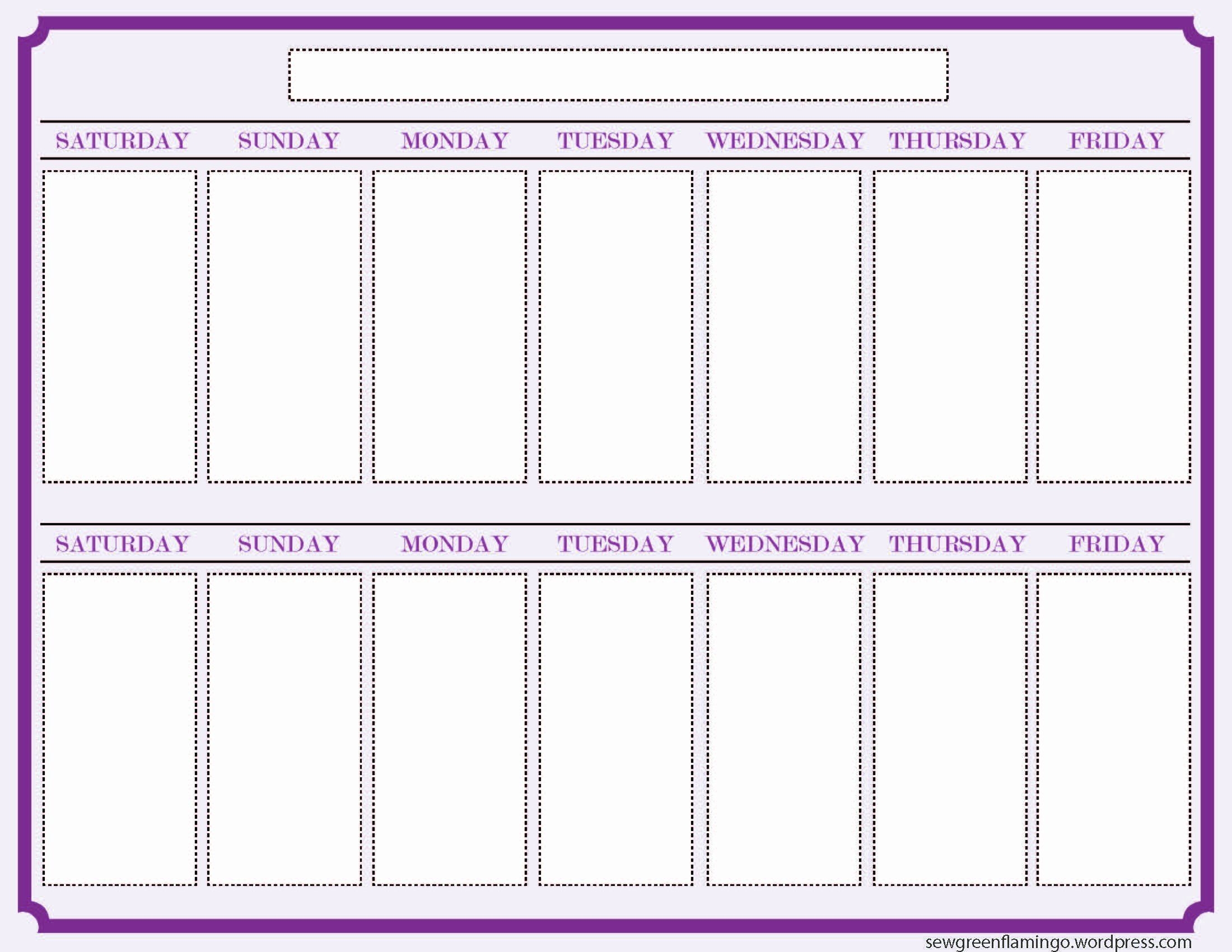 One Week Schedule Template Best Of Getting Organized 2 Week