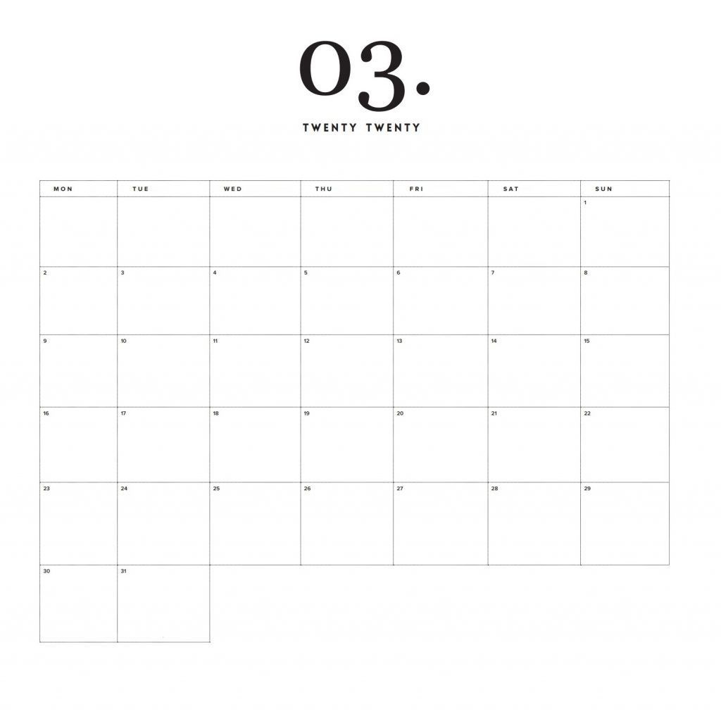 Online Edit March 2020 Calendar In 2020 | Monthly Calendar