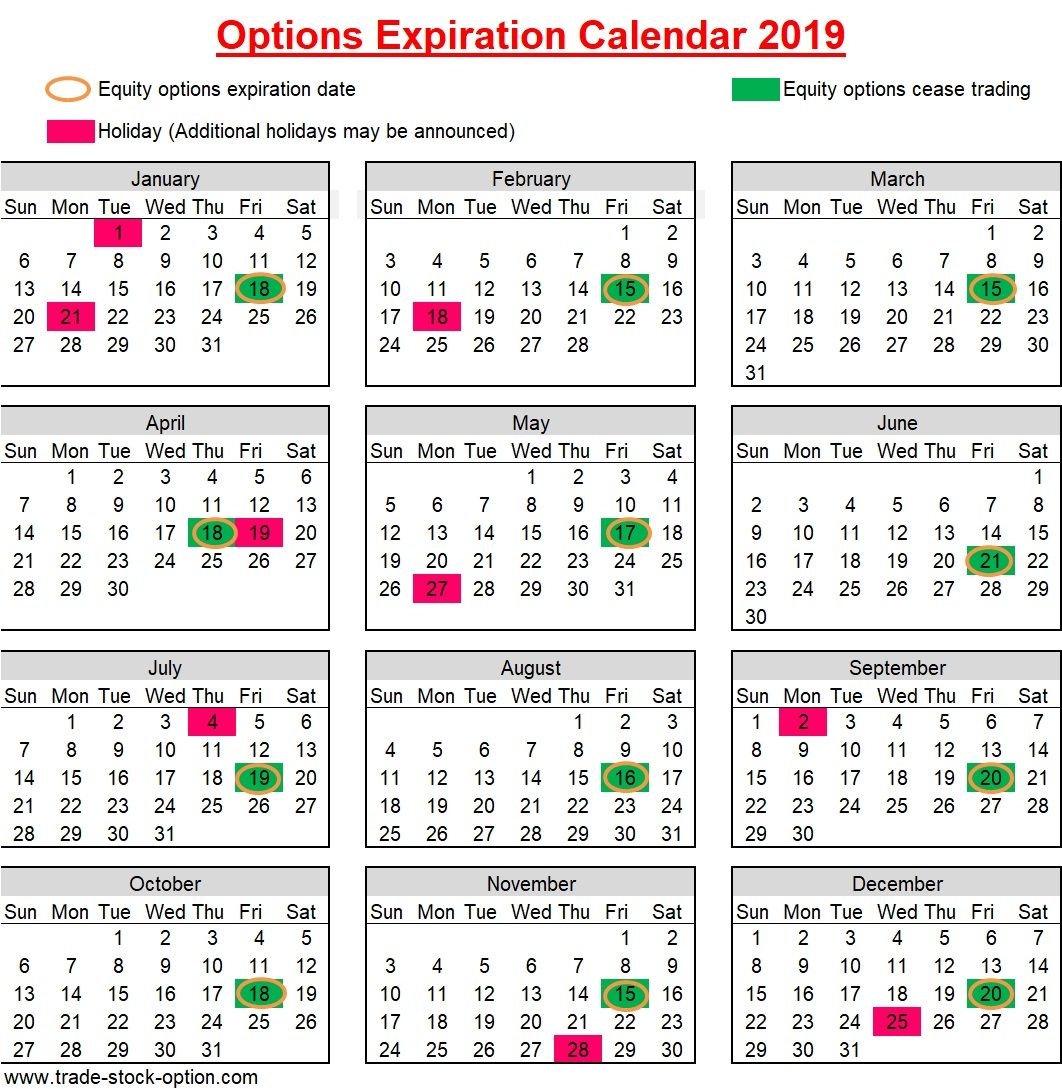 Occ Options Calendar 2025