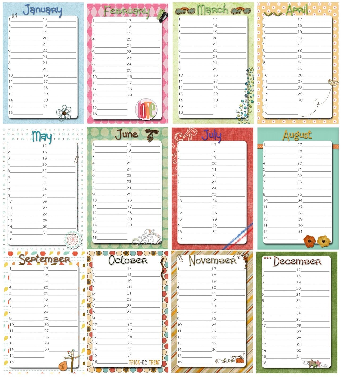 Perpetual Birthday Calendar W/printable | Perpetual Birthday