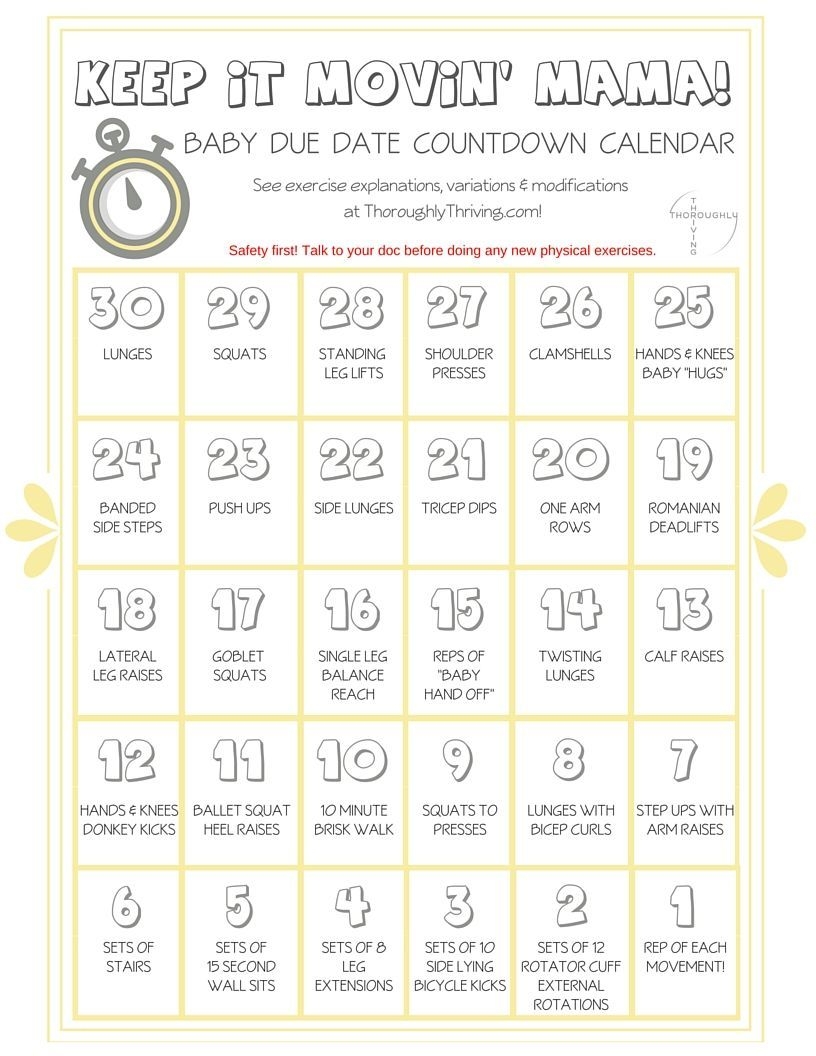 Free Pregnancy Count Down Calendar