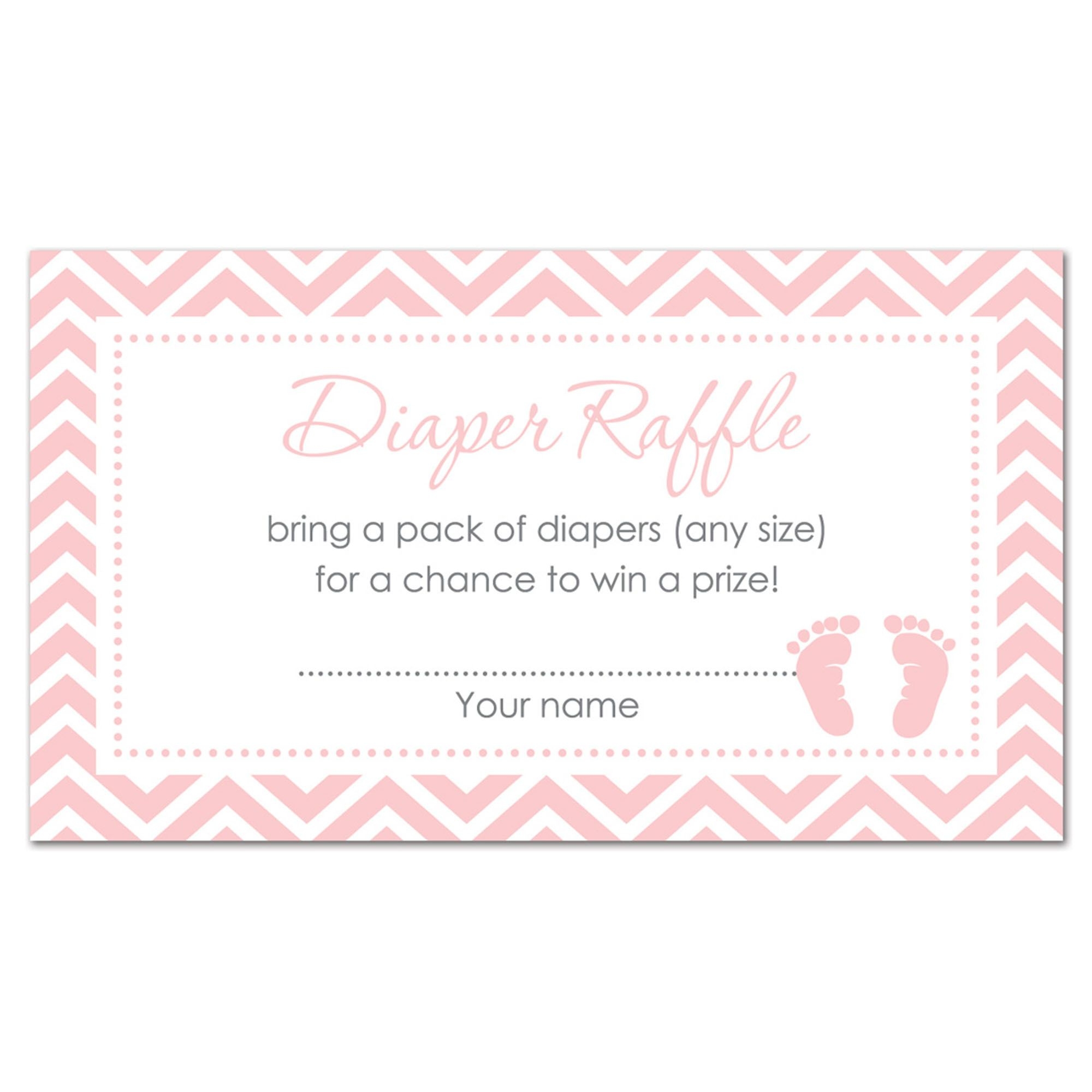 Pink Baby Feet Baby Shower Diaper Raffle Tickets - 48 Count
