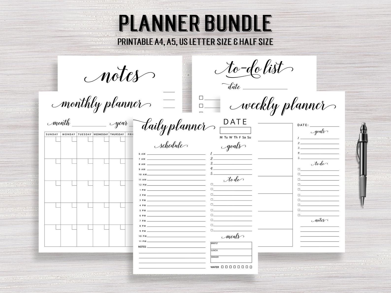 Create Your 8X5.5 Planner Inserts Free Printable