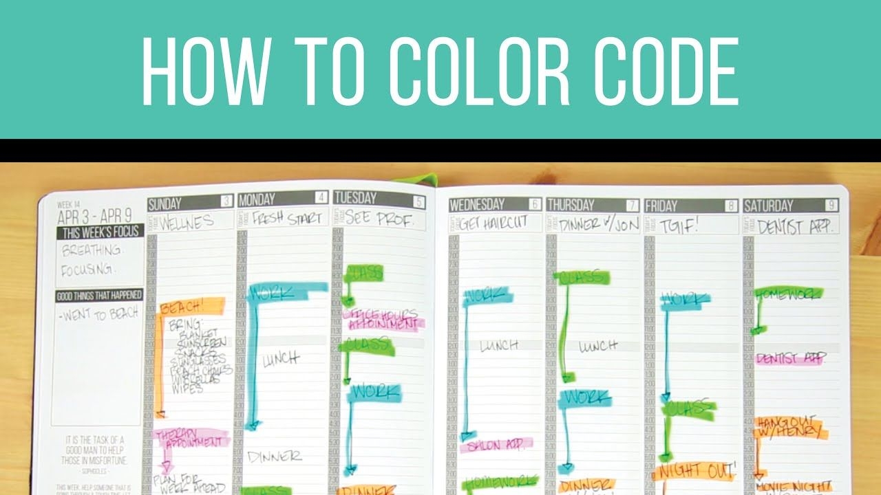 Create Your Color Coded Weekly Schedule - Get Your Calendar Printable