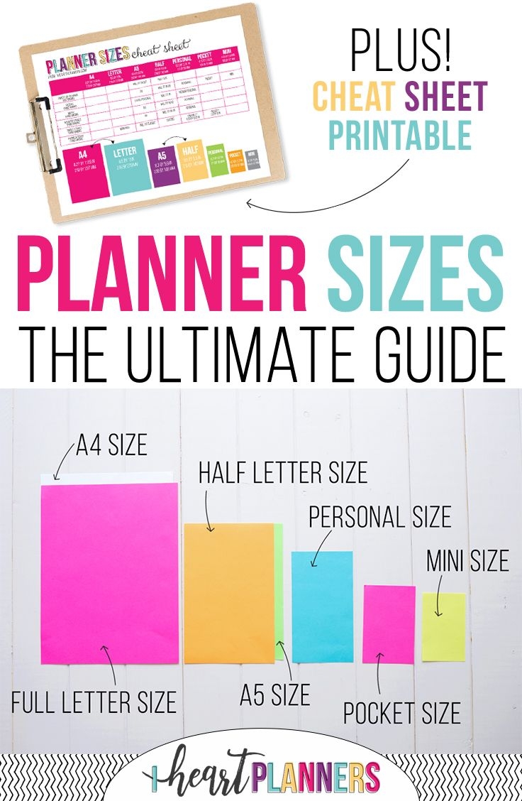 Planner Sizes: The Ultimate Guide - I Heart Planners