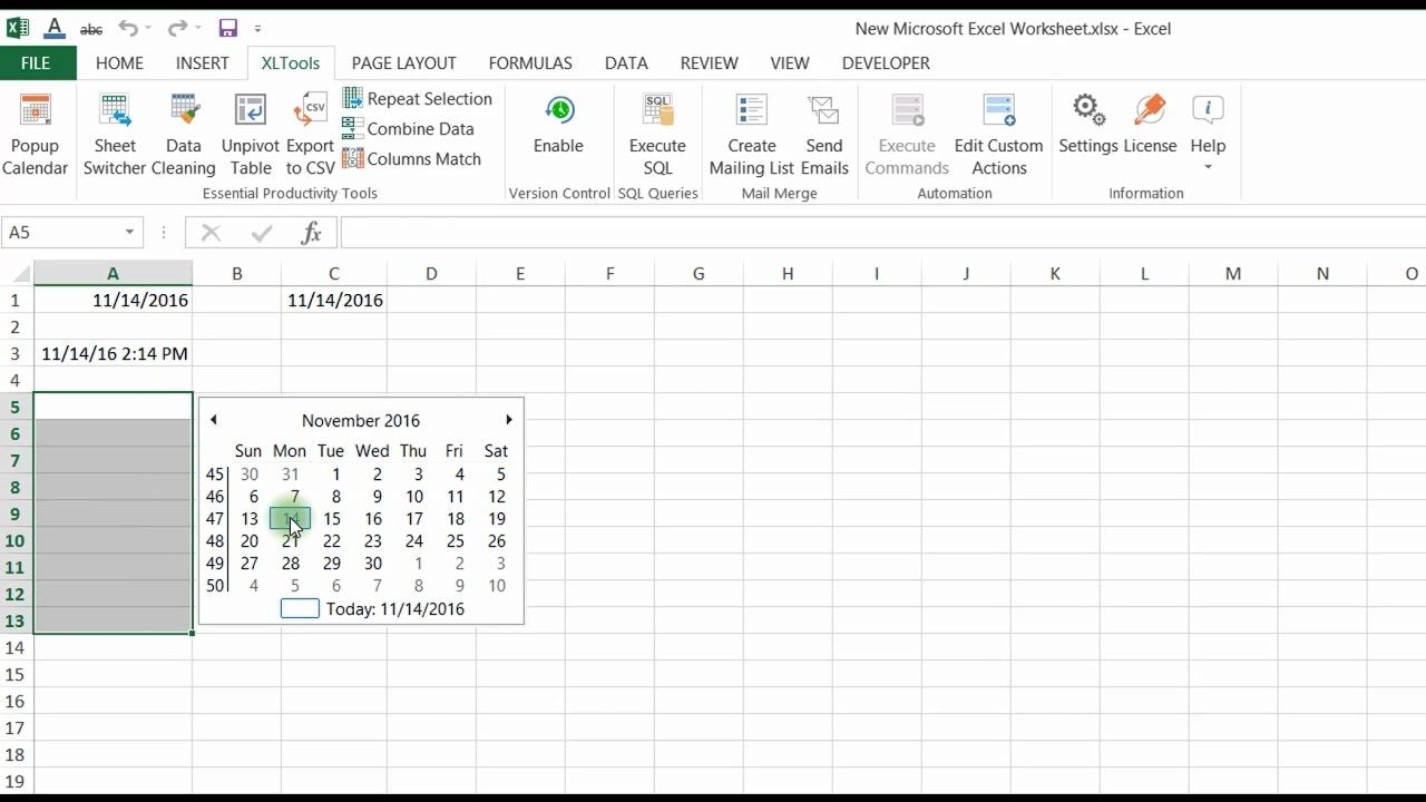 Create Your Excel Add Calendar Drop Down Into A Template