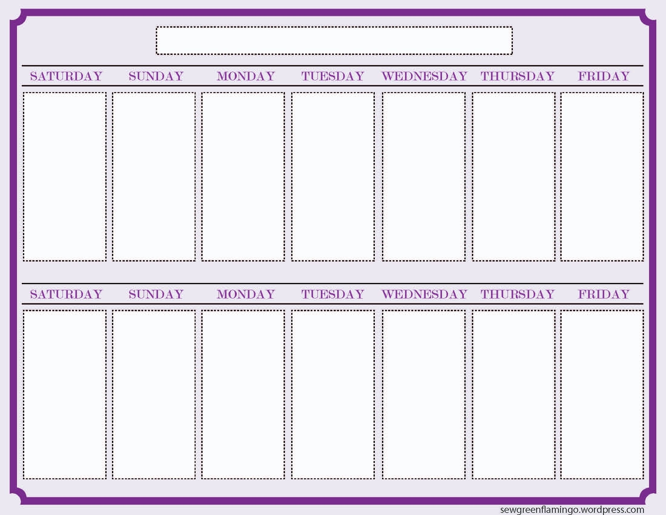 Print Off Year Long Calendar | Blank Calendar Template