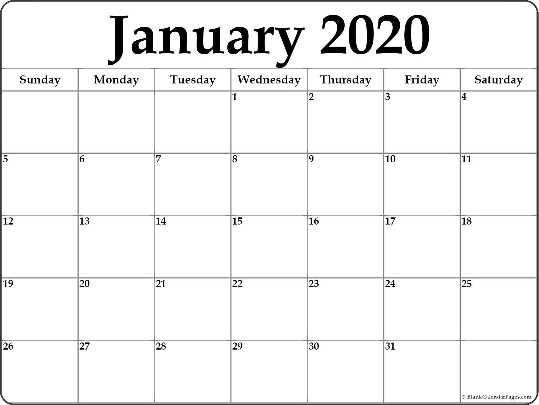 Printable 2020 Calendar By Month