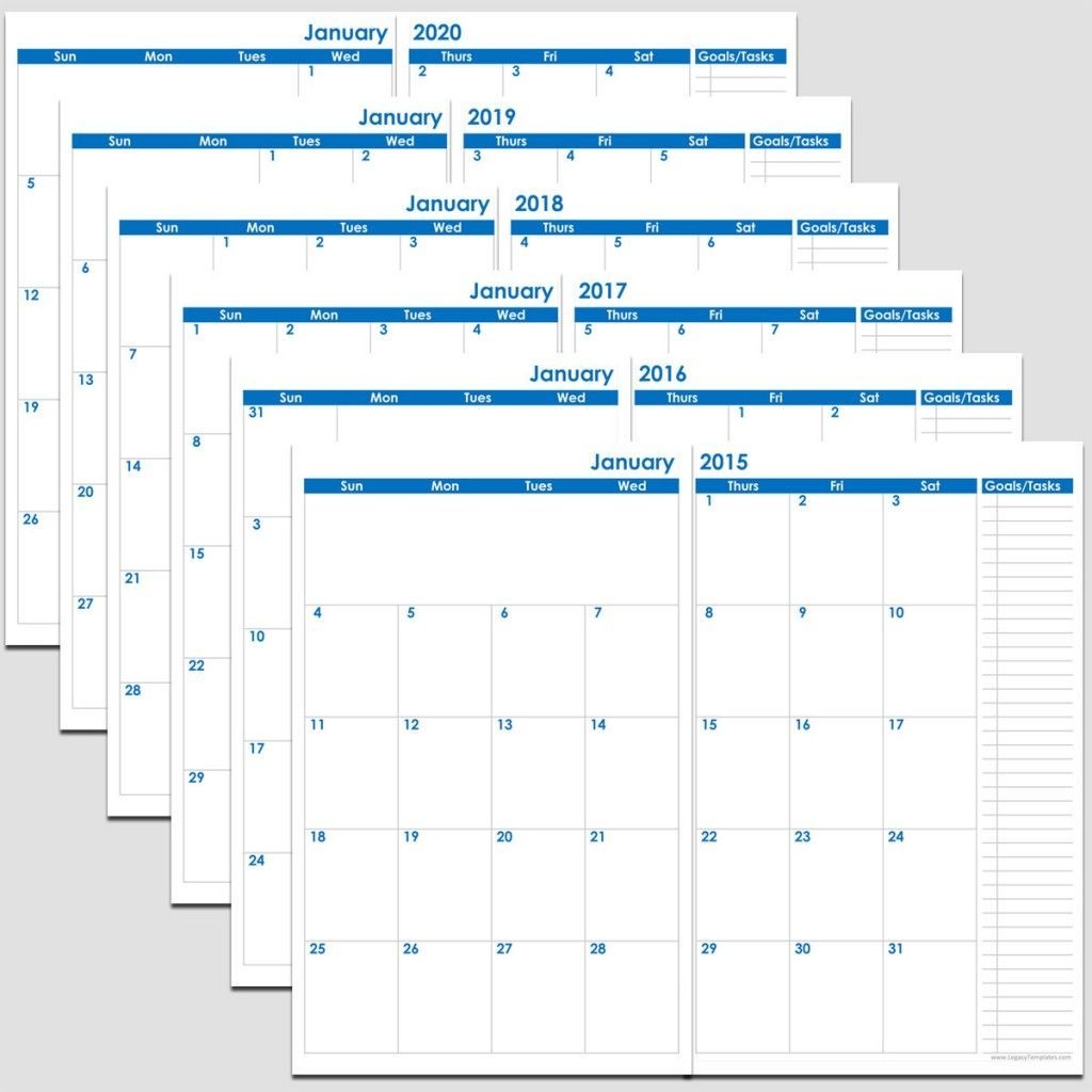 Universal 81/2 X 11 Calenar Pages | Get Your Calendar Printable