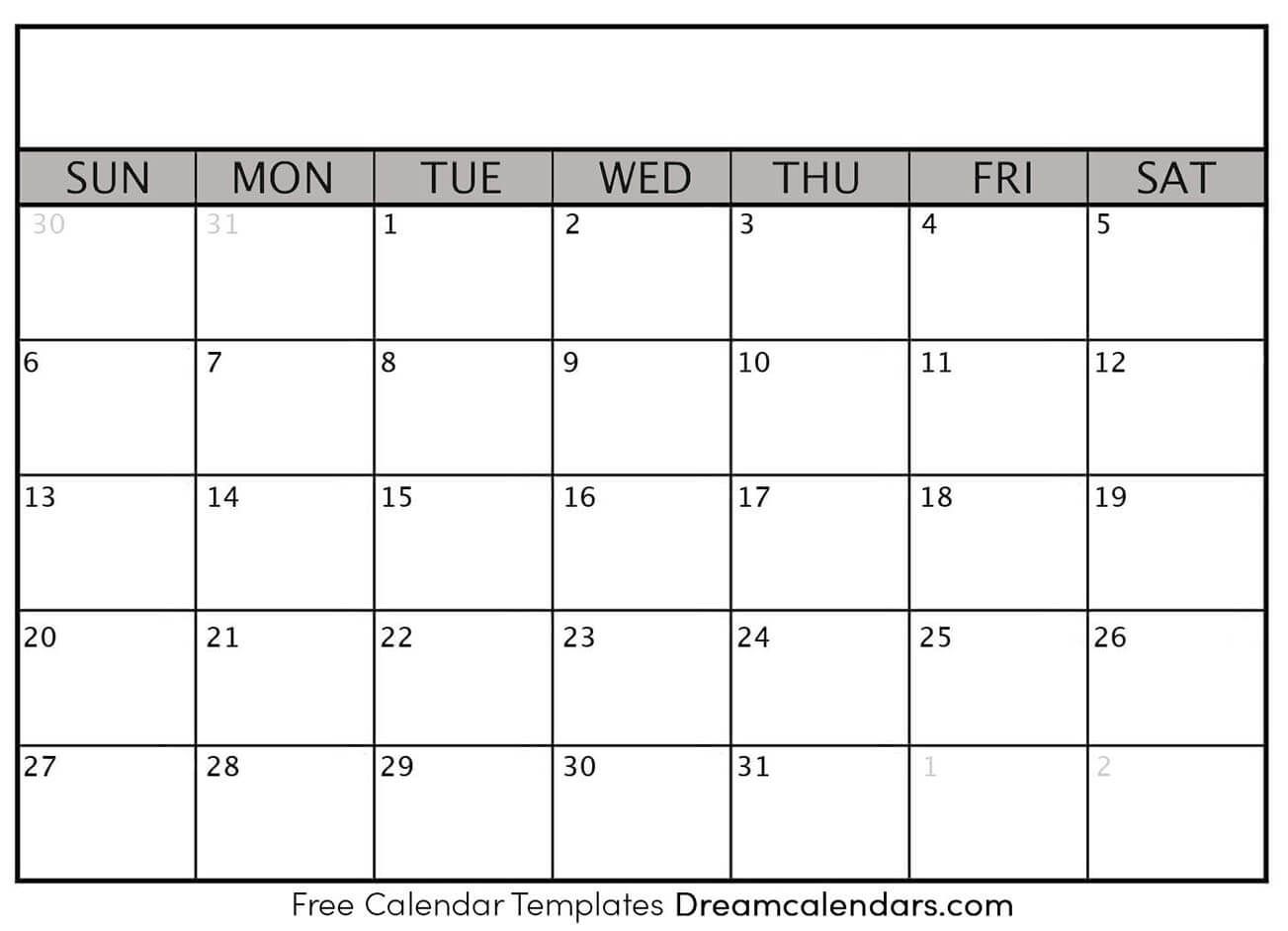 Printable Blank Calendar 2020 | Dream Calendars