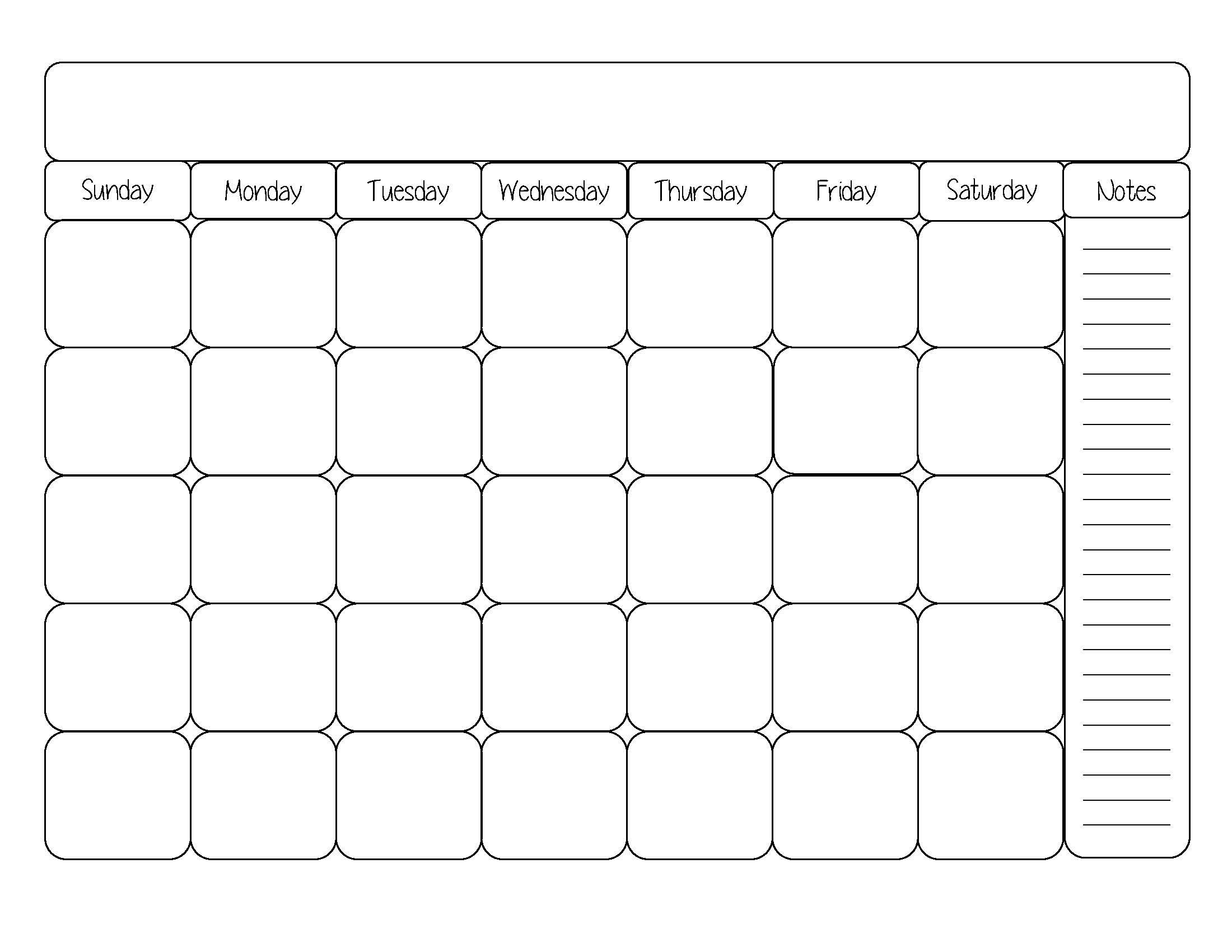 Printable Blank Calendar Template Word, Excel, Pdf