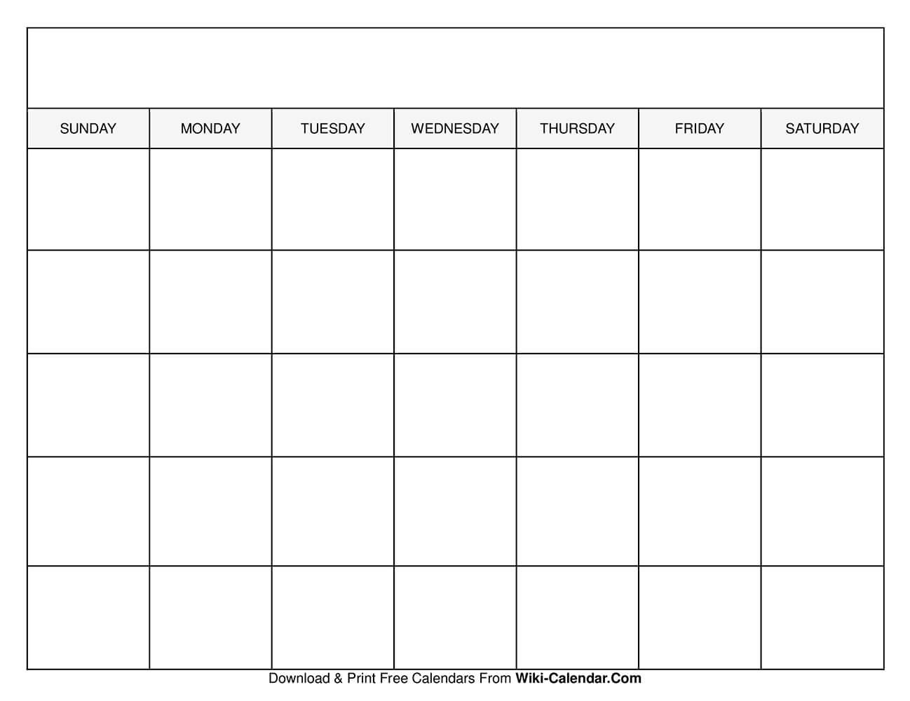 Printable Calendar Empty