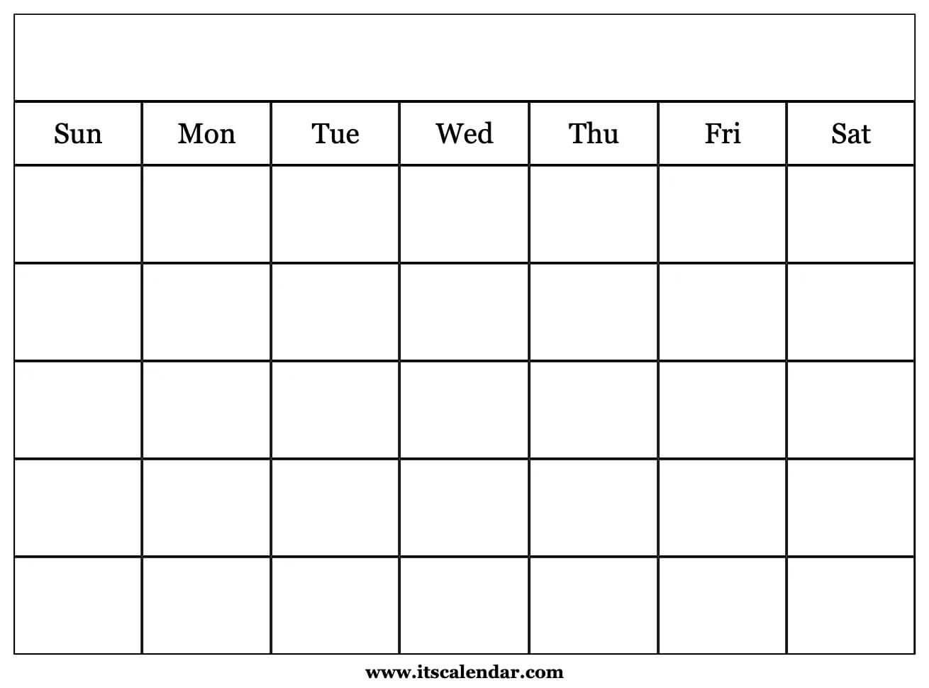 Printable Blank Calendar