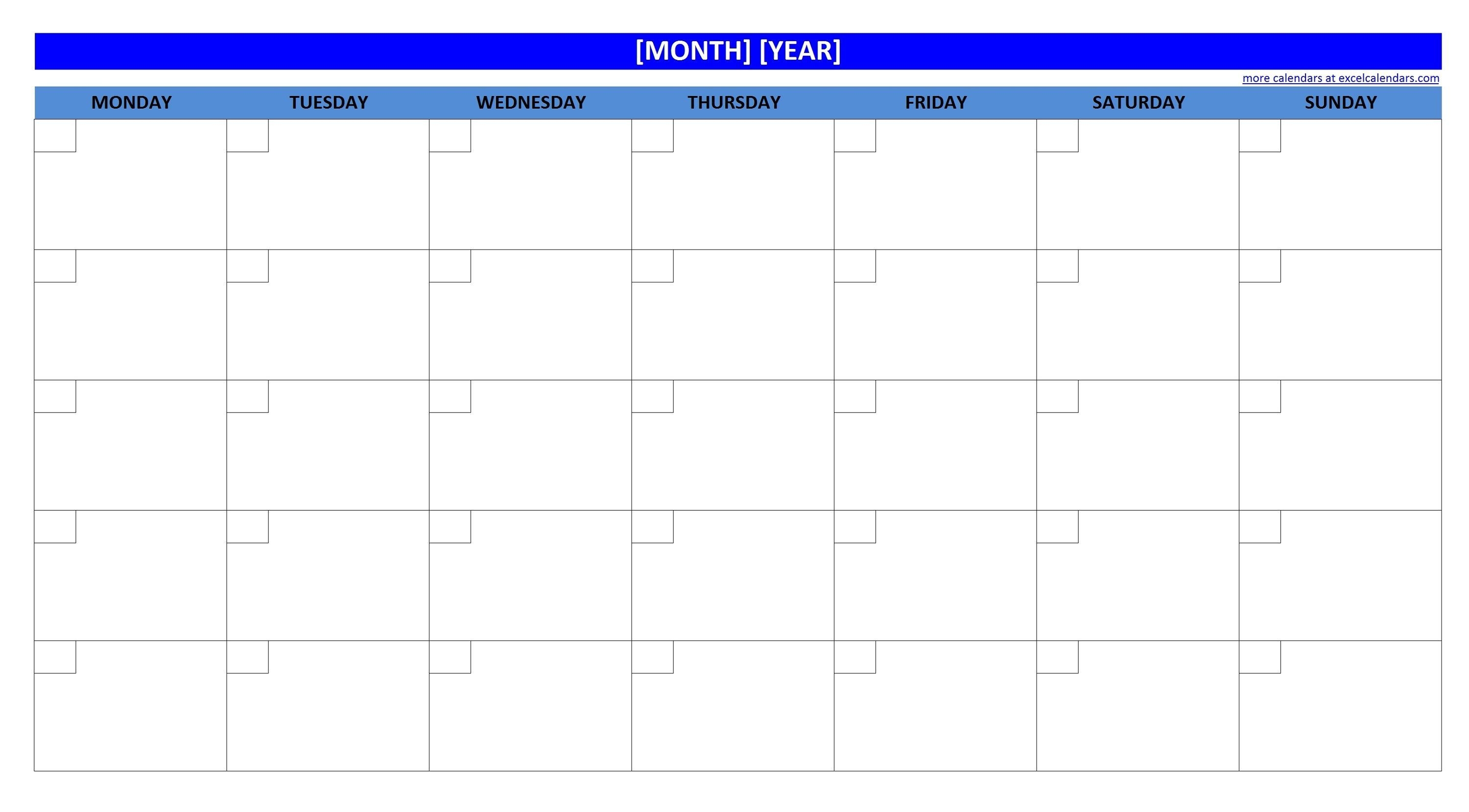 Printable Blank Monthly Calendar (With Images) | Blank