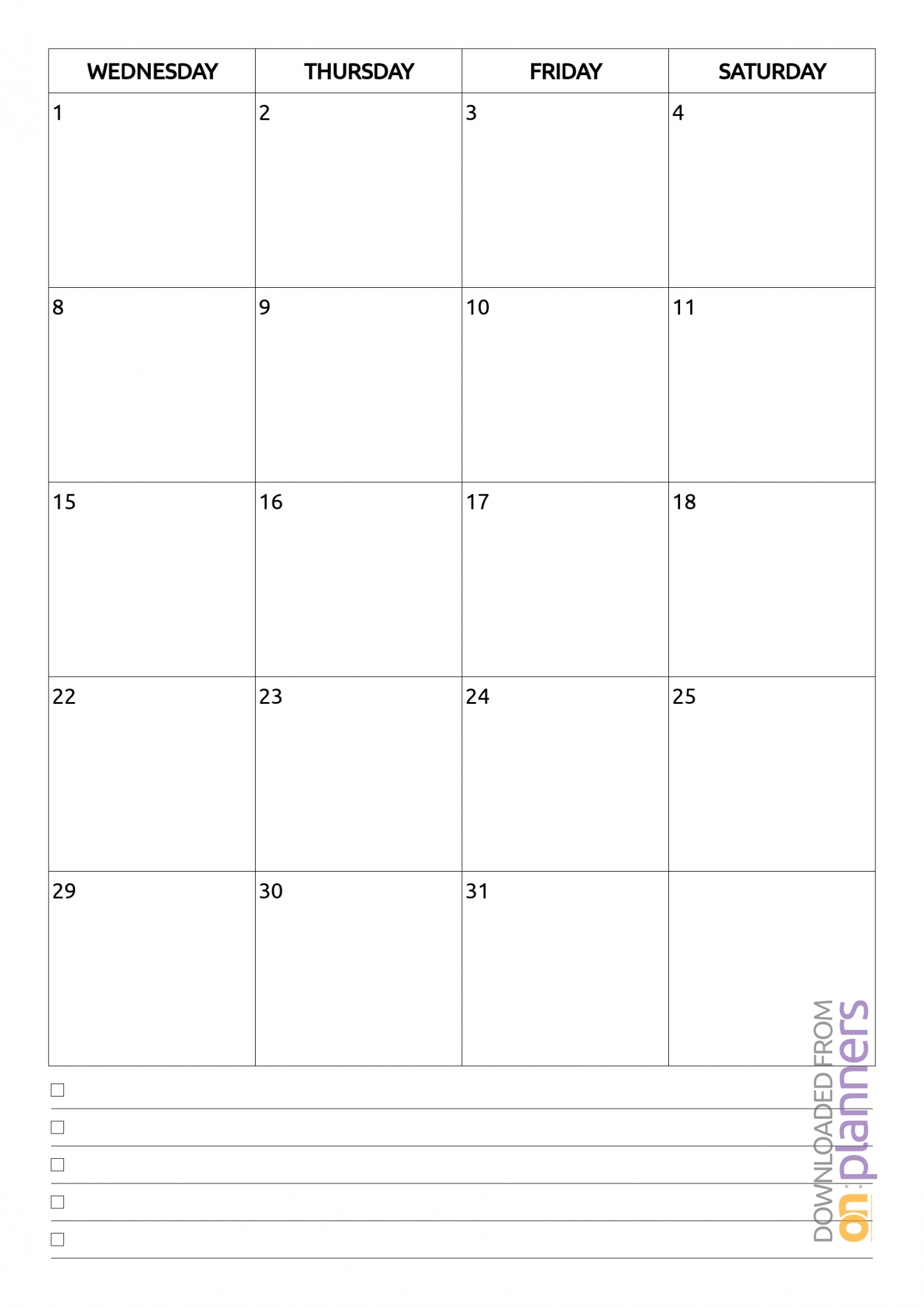 Printable Blank Monthly Calendar With Lines | Free Calendar