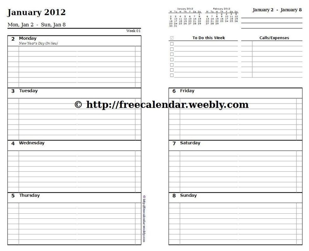 Printable Calendar 2012 - Free Printable Calendars