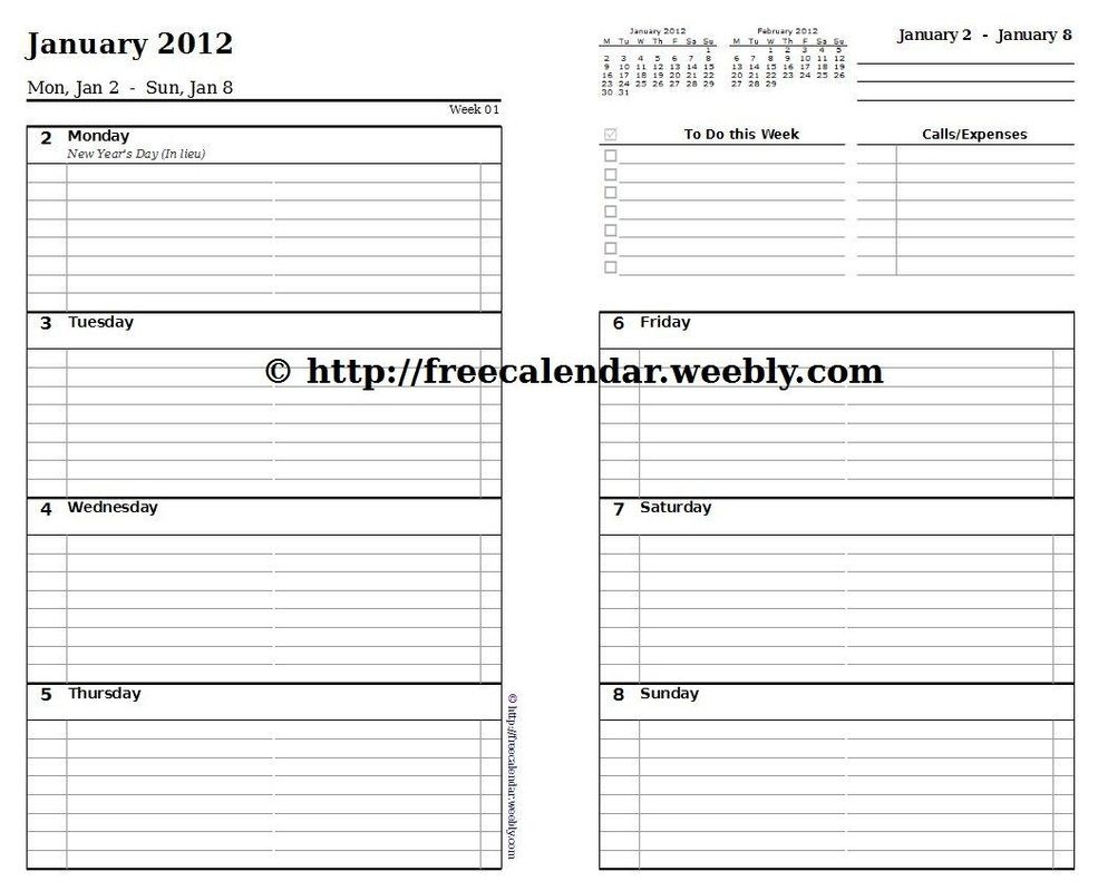 How to Free 8.5 X 5.5 Printable Calendar