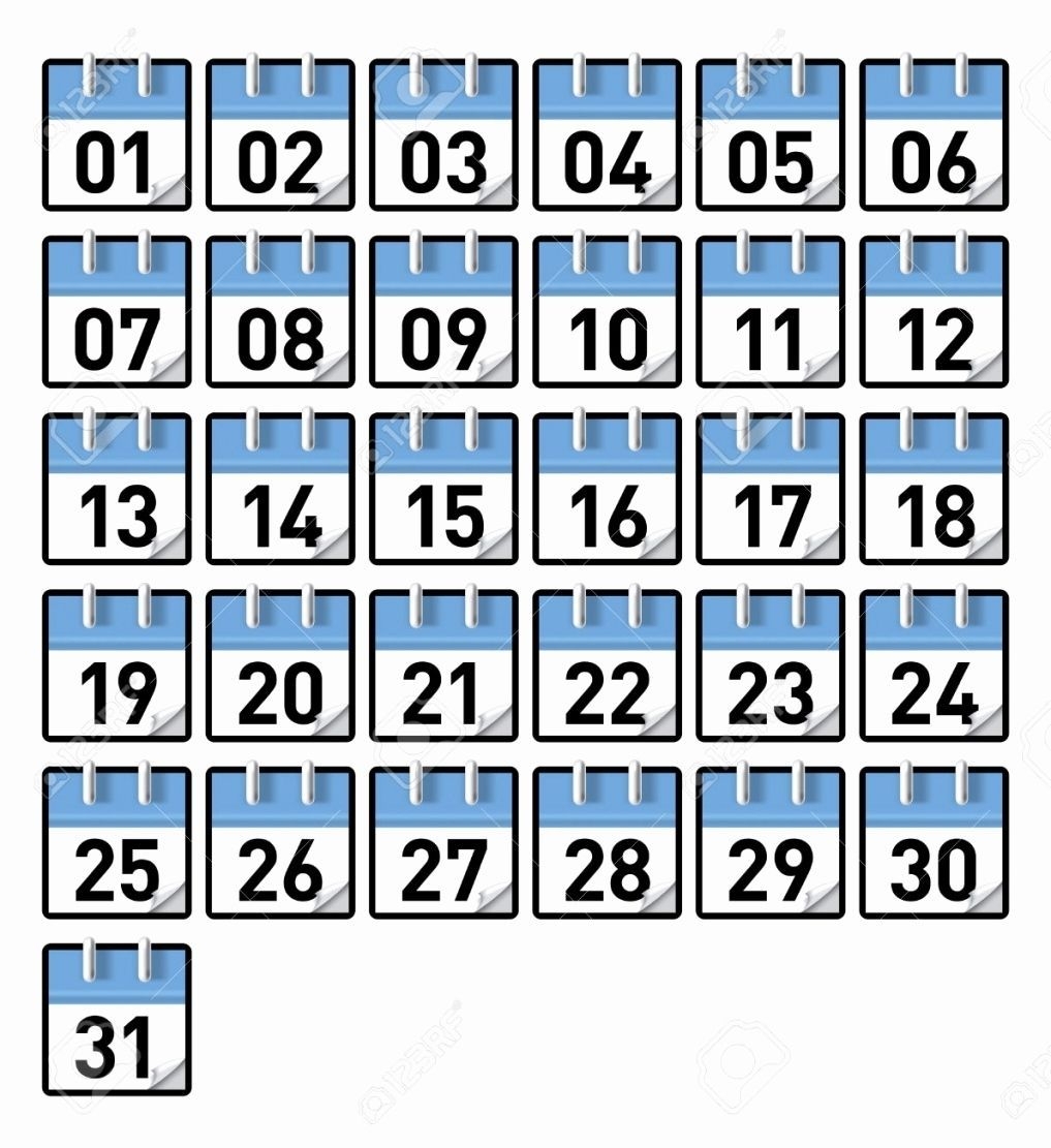 Printable Calendar Numbers January Calendar Numbers 1 31