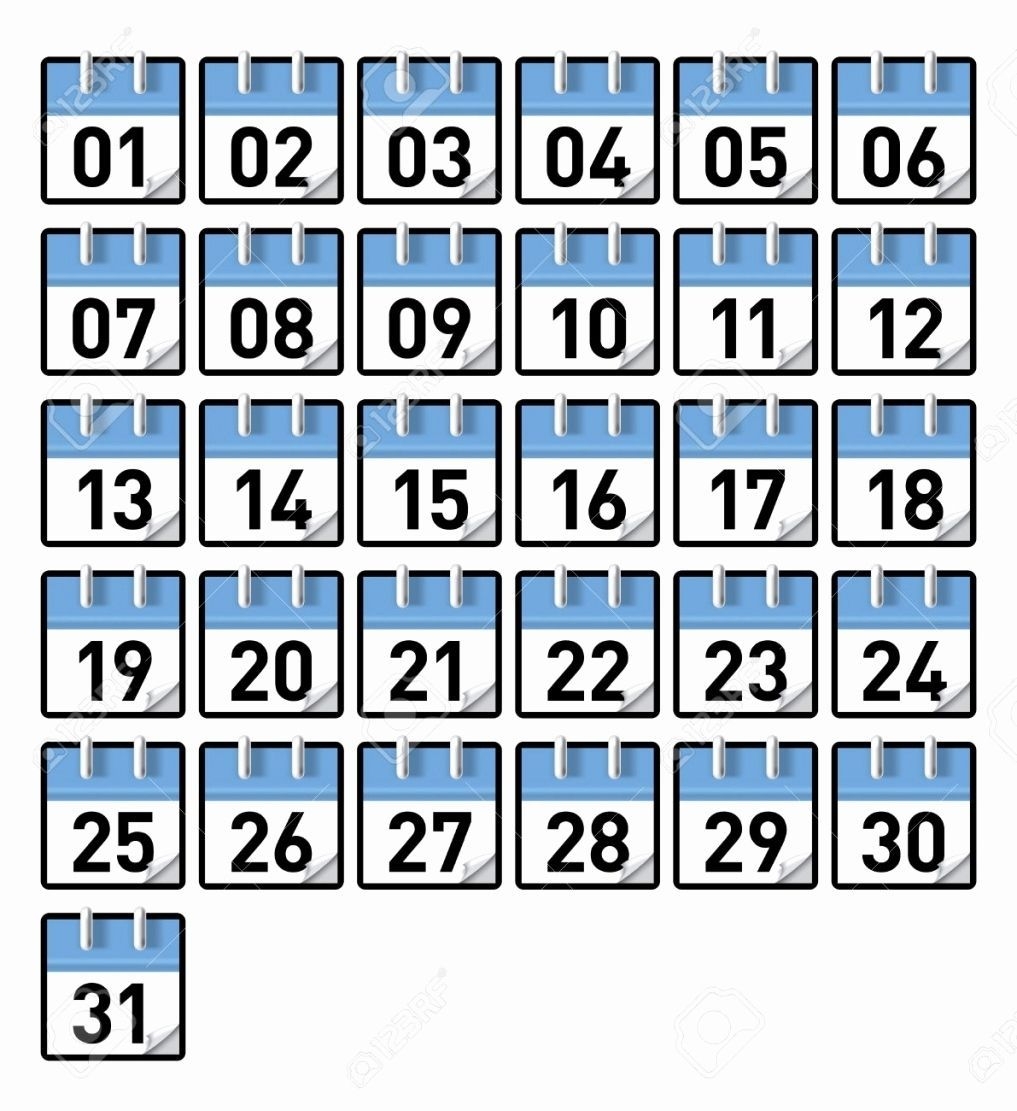 Effective Printable Number Cards 1-31 Calendar