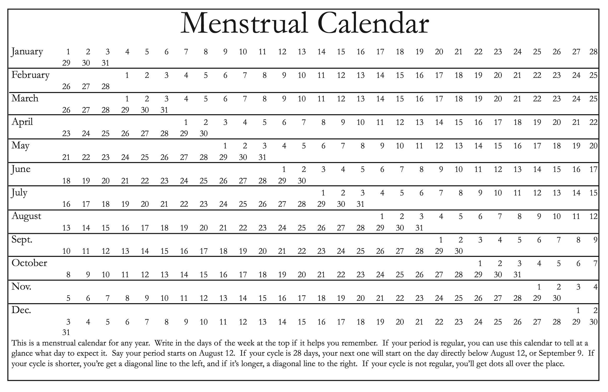 Printable-Menstrual-Calander-Menstrual-Cycle-Calendar
