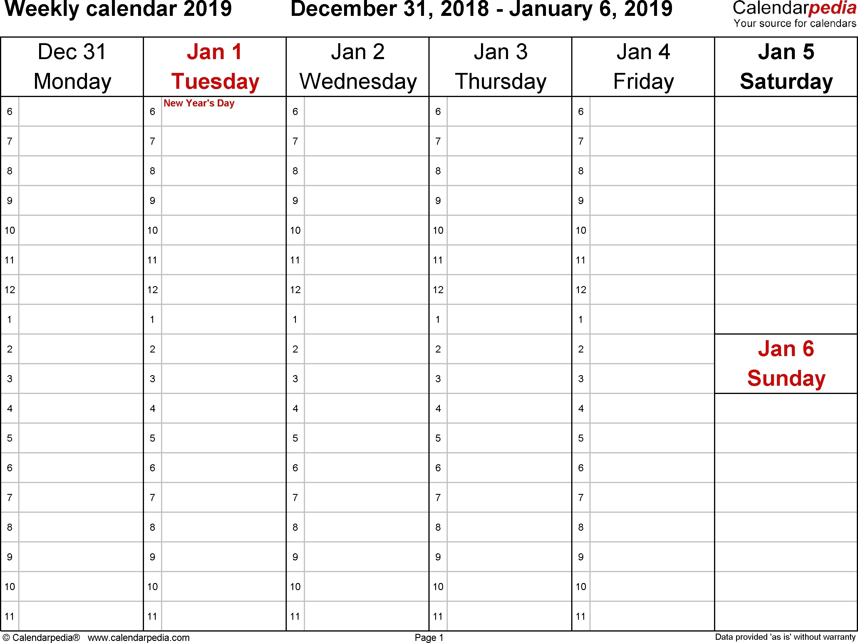 Printable Monday-Friday Calendar 2020 Monthly | Calendar