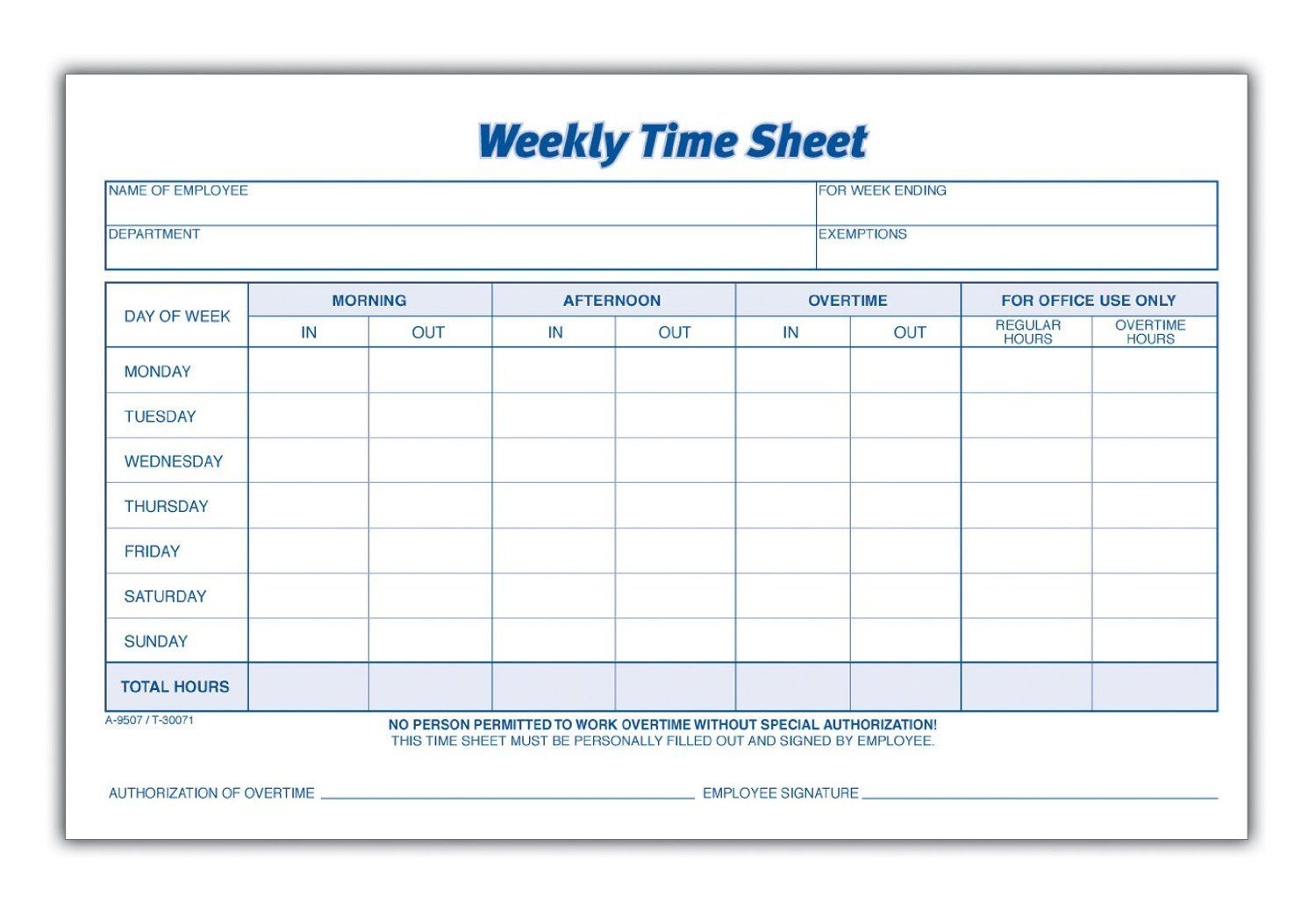 Effective Printable Timesheet With Running Calendar