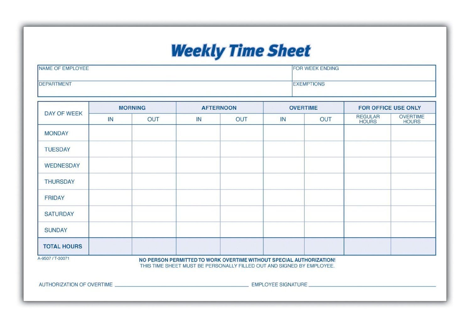 Printable Pdf Timesheets For Employees | Time Sheet