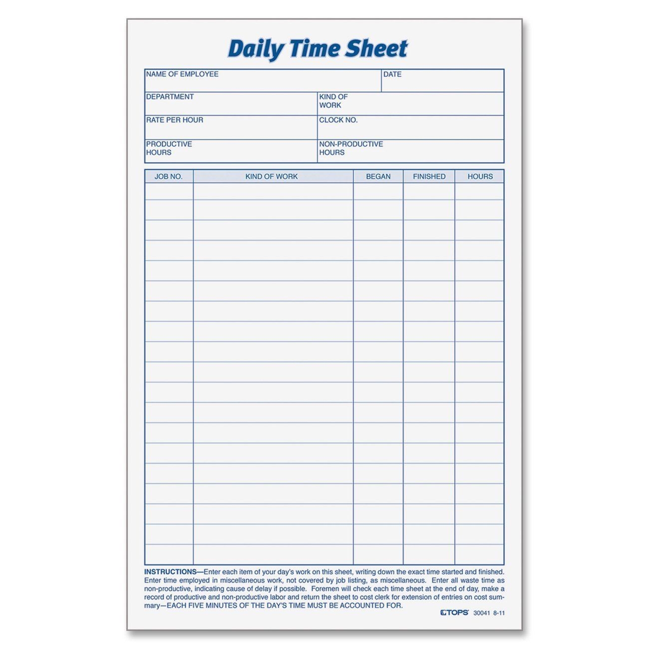 Printable Pdf Timesheets For Employees (With Images