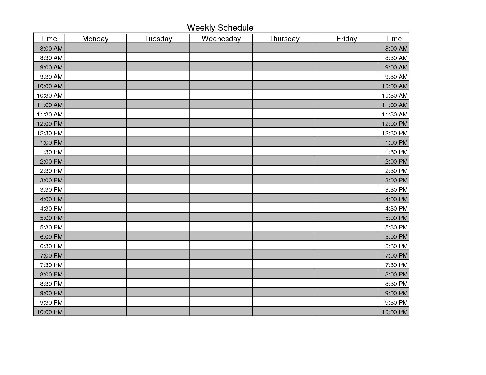 Printable Time Management Schedule – Prnt