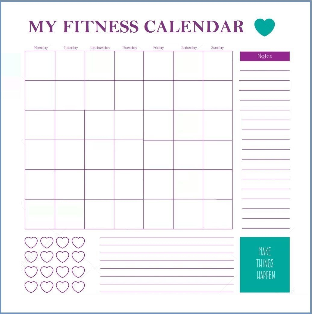 Printable Workout Fitness Templates | Workout Calendar