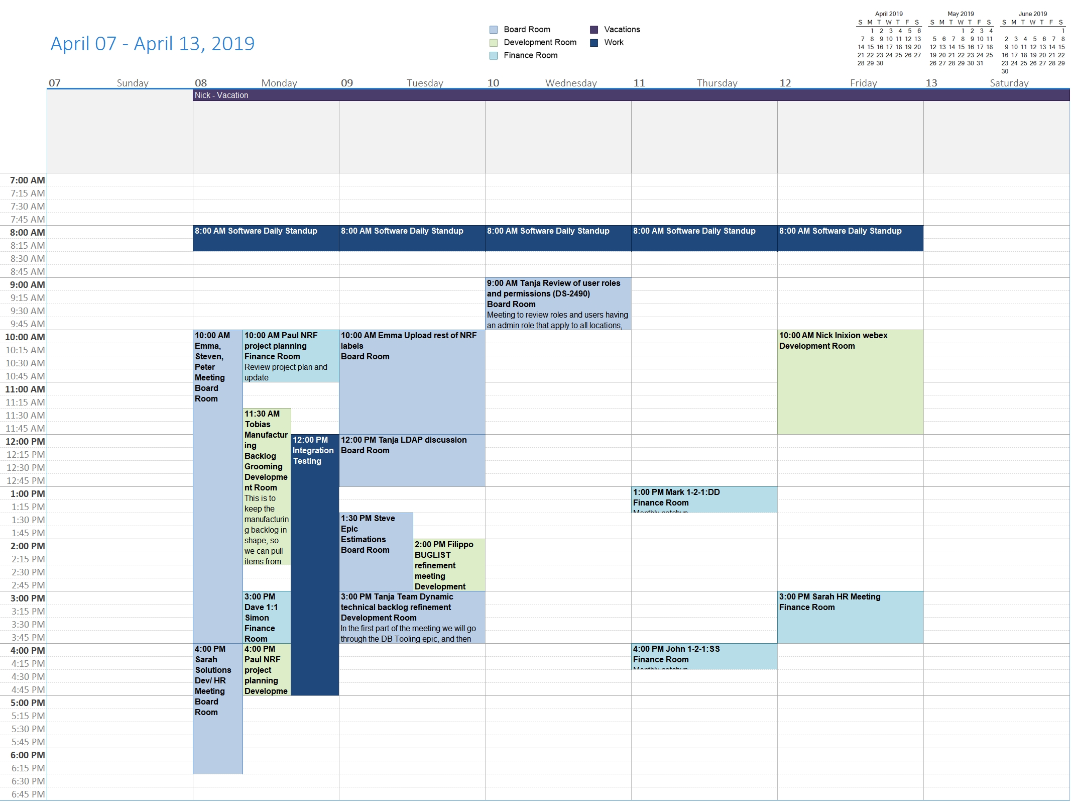 Printablecal | Week Column Template