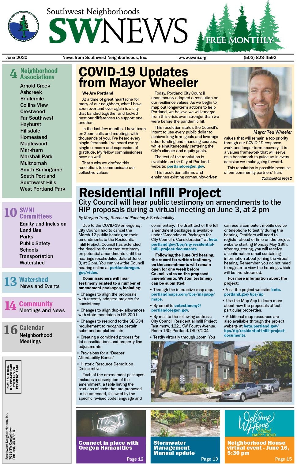 Residential Infill Project Covid-19 Updates From Mayor Wheeler